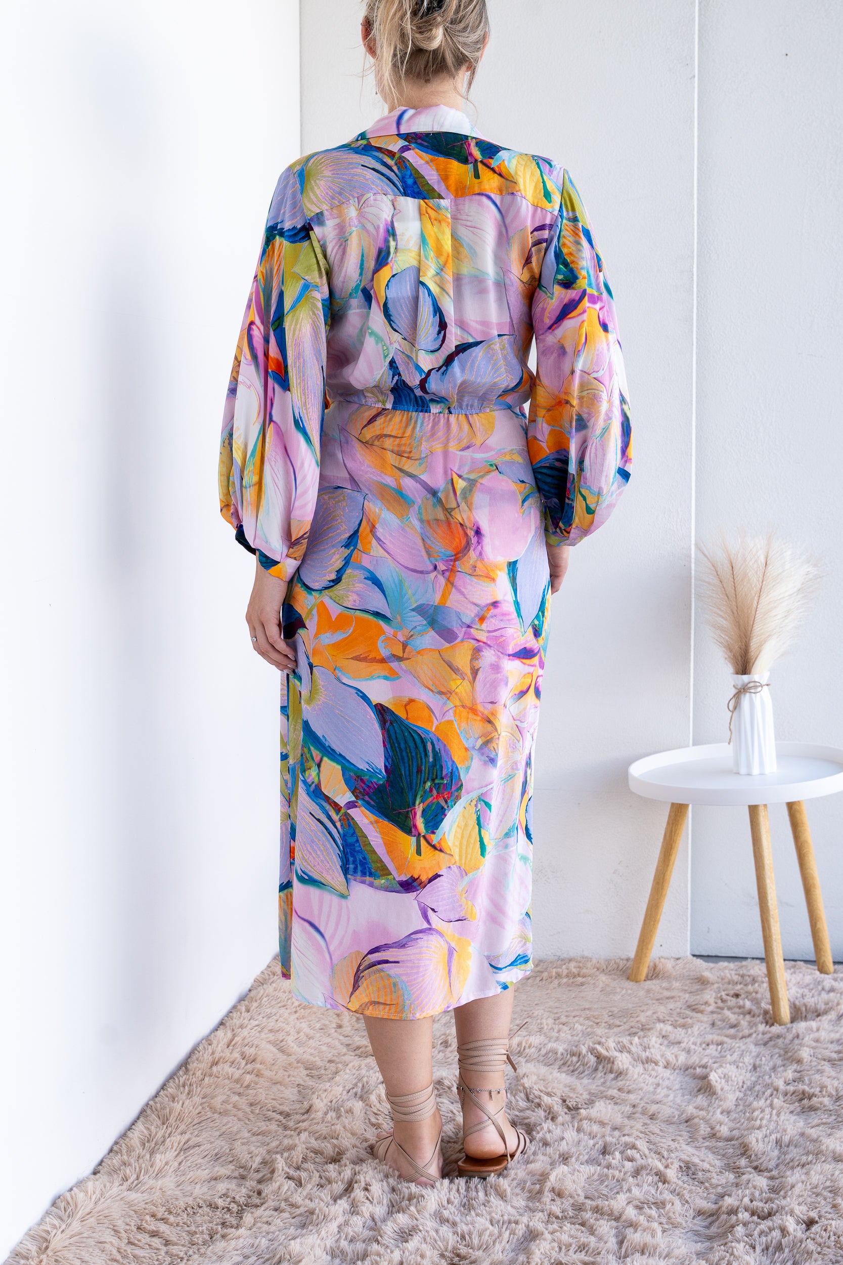 Multicolor patterned dress