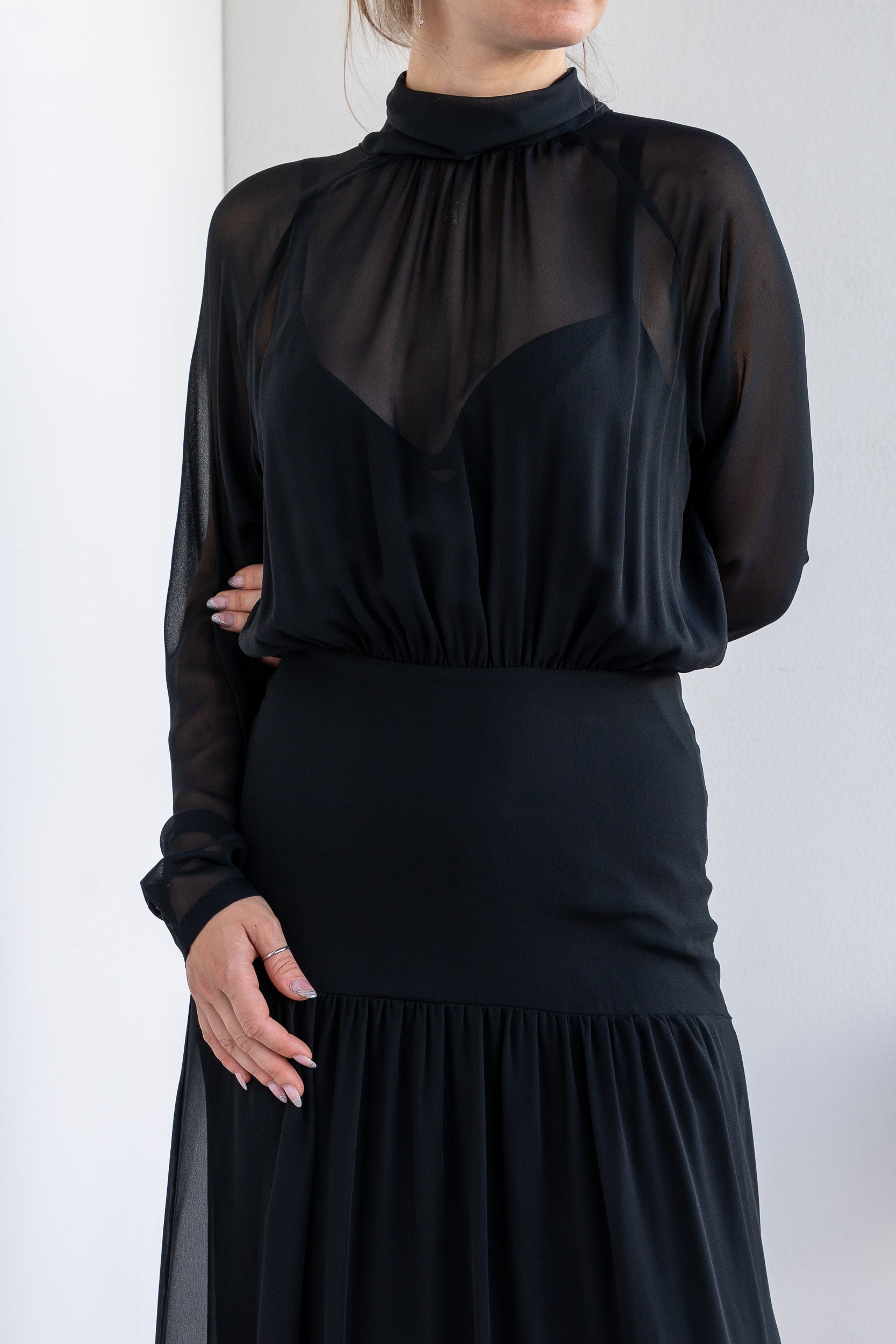 Semi-transparent two-piece dress