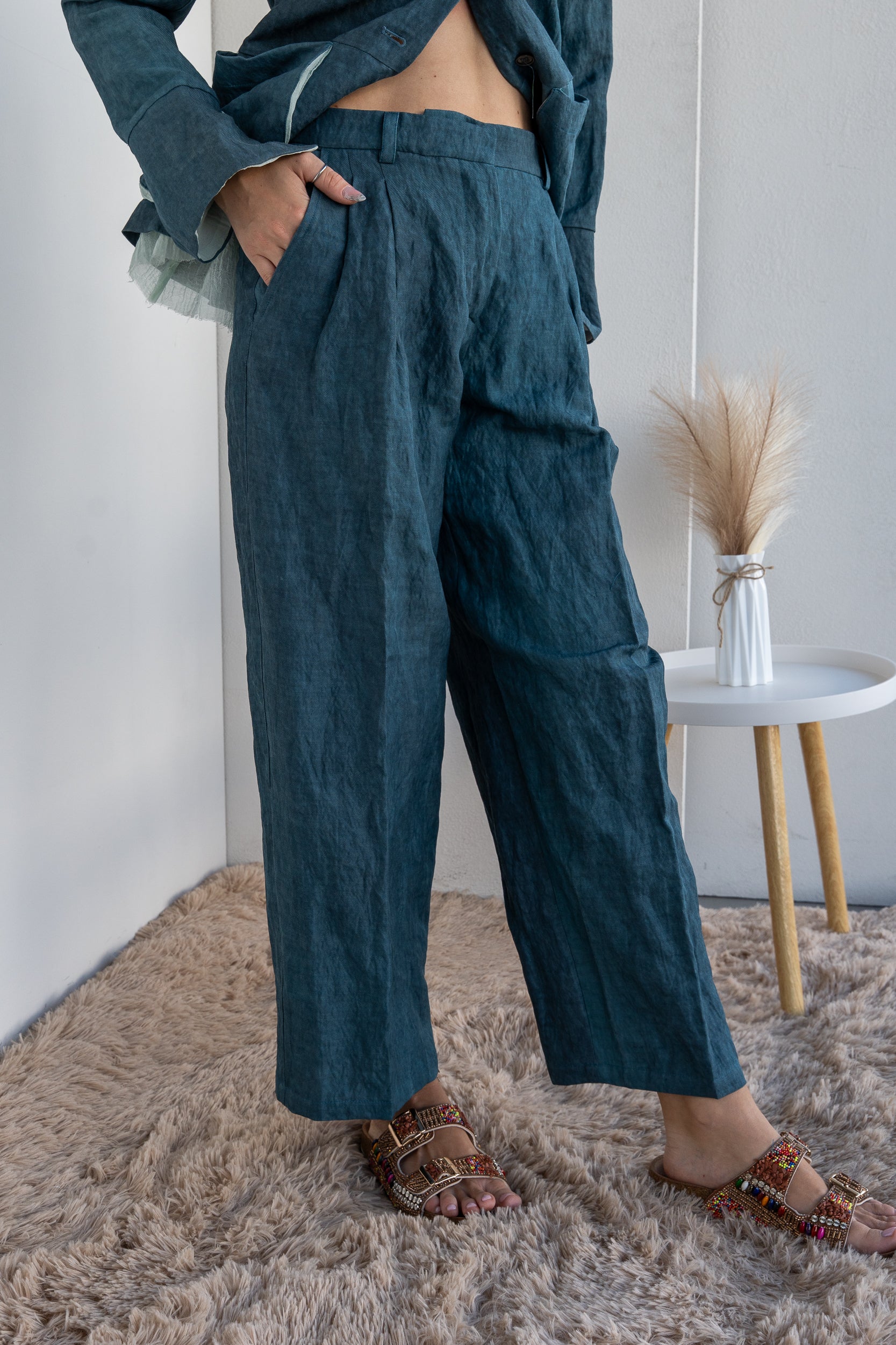 Pantalone effetto denim