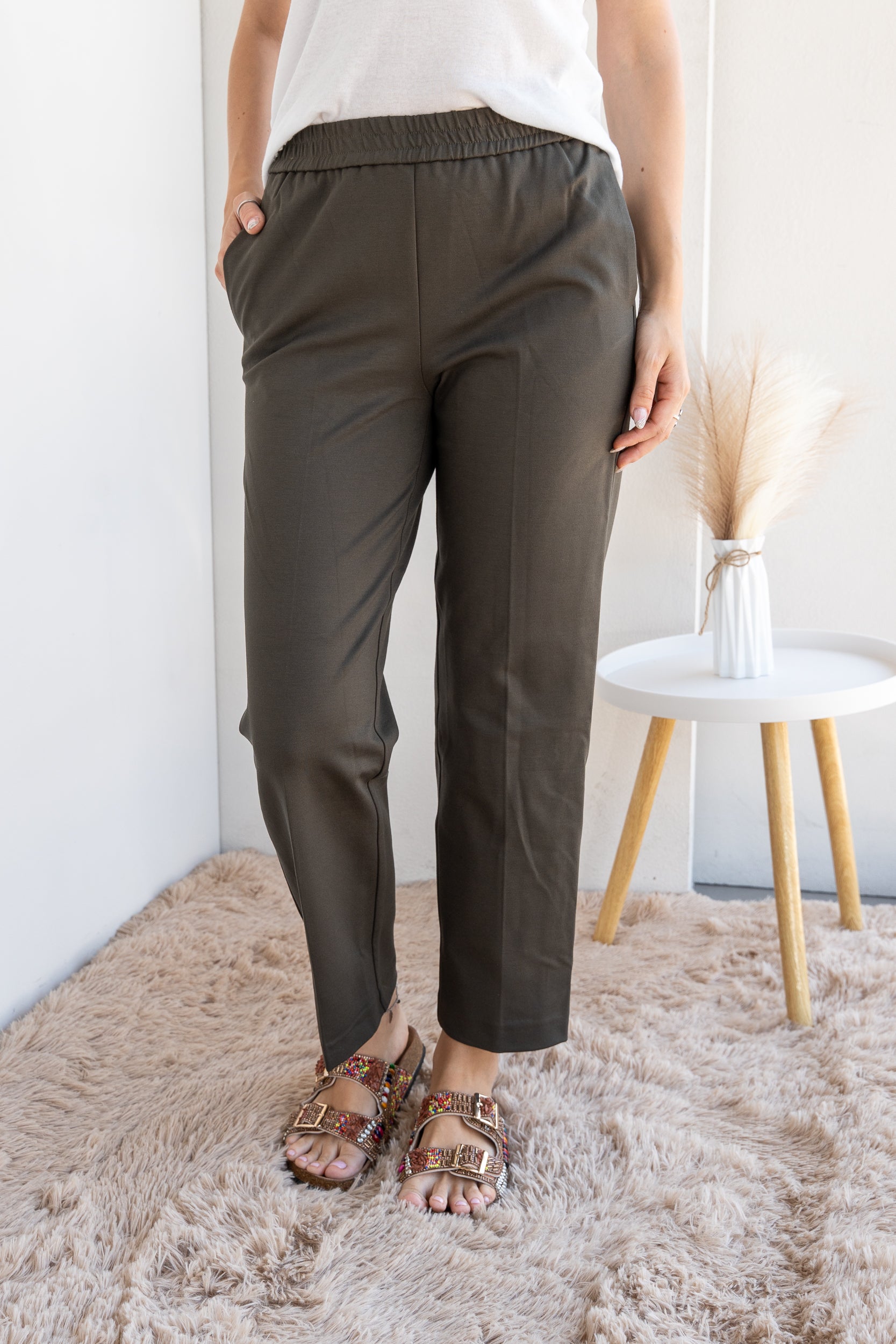 Milanese stitch trousers