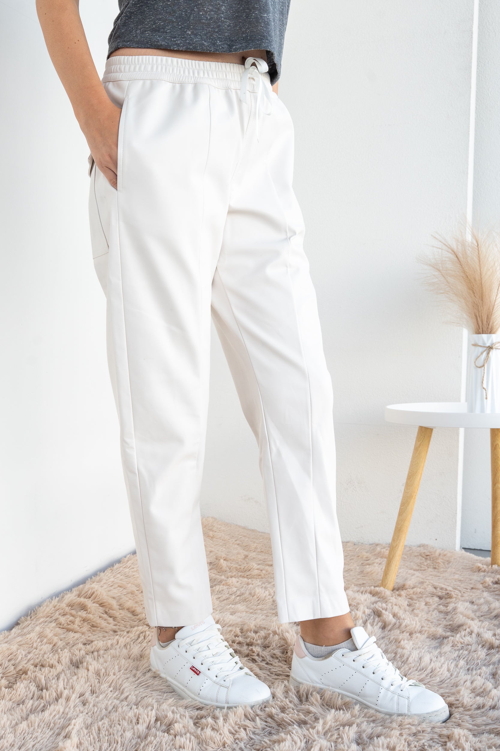 Faux leather trousers