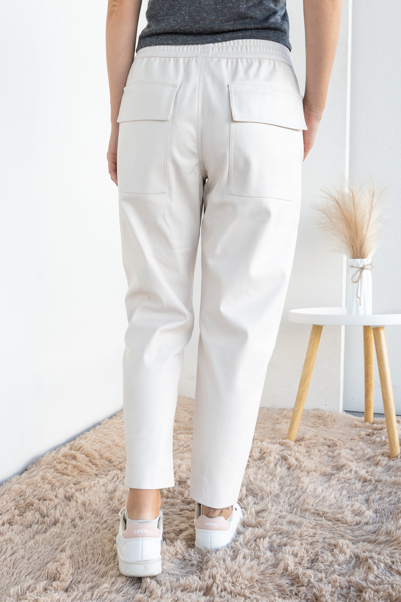 Faux leather trousers