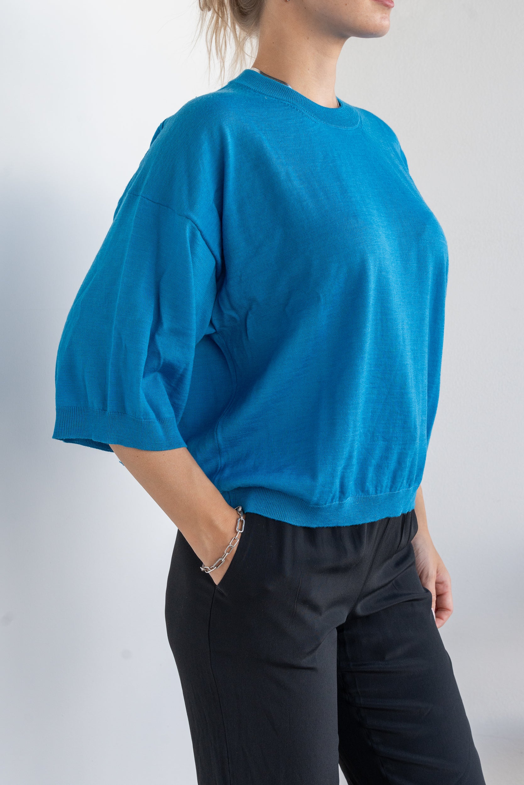 Drop shoulder sweater