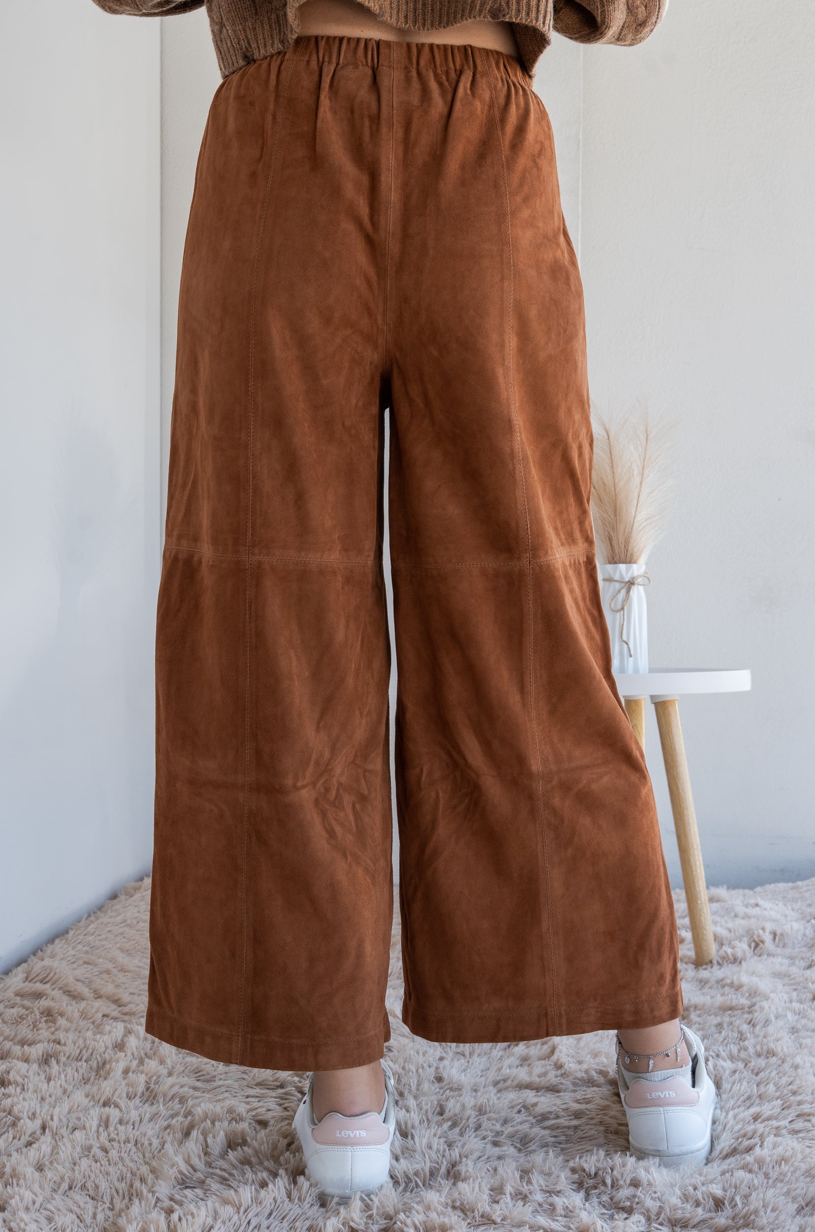 Suede trousers