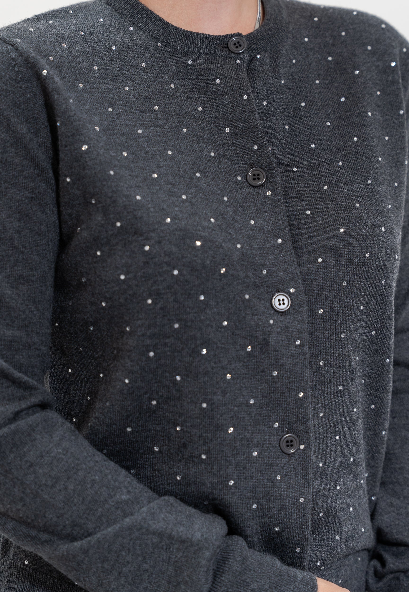 Cardigan with rhinestones