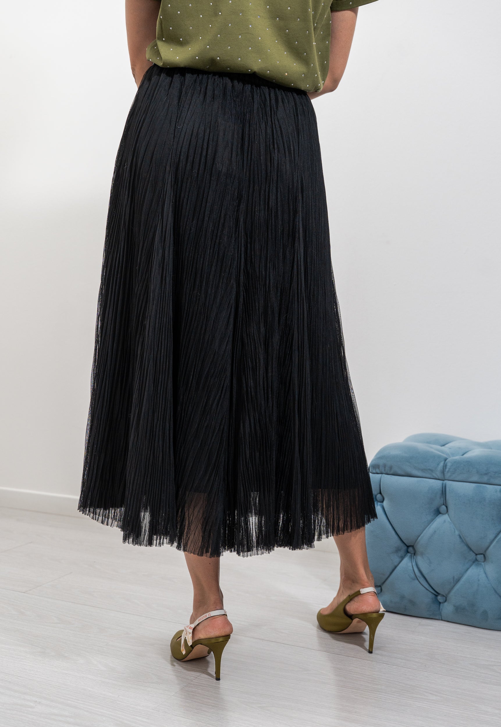Gonna tulle plissettato