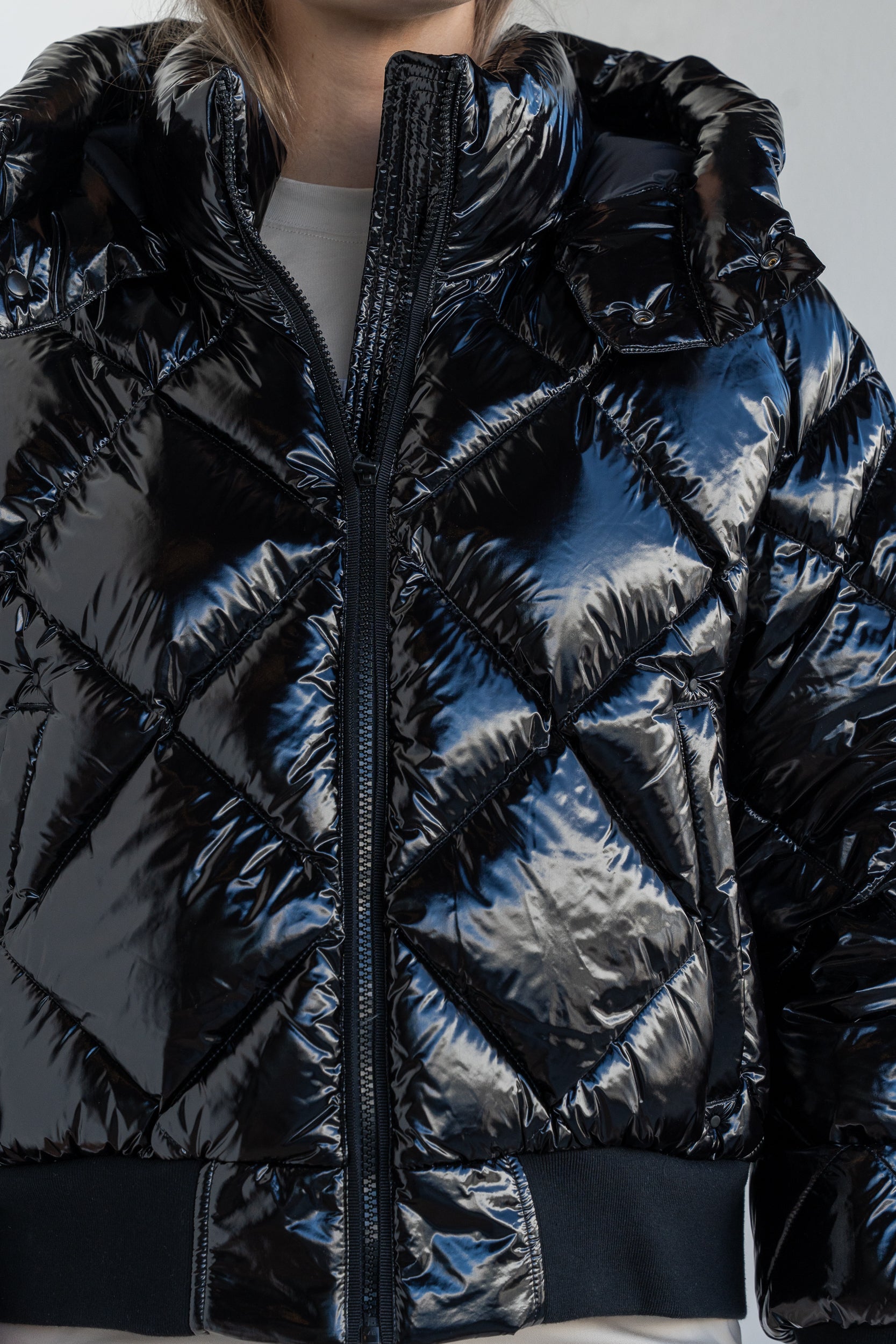 Shiny down jacket