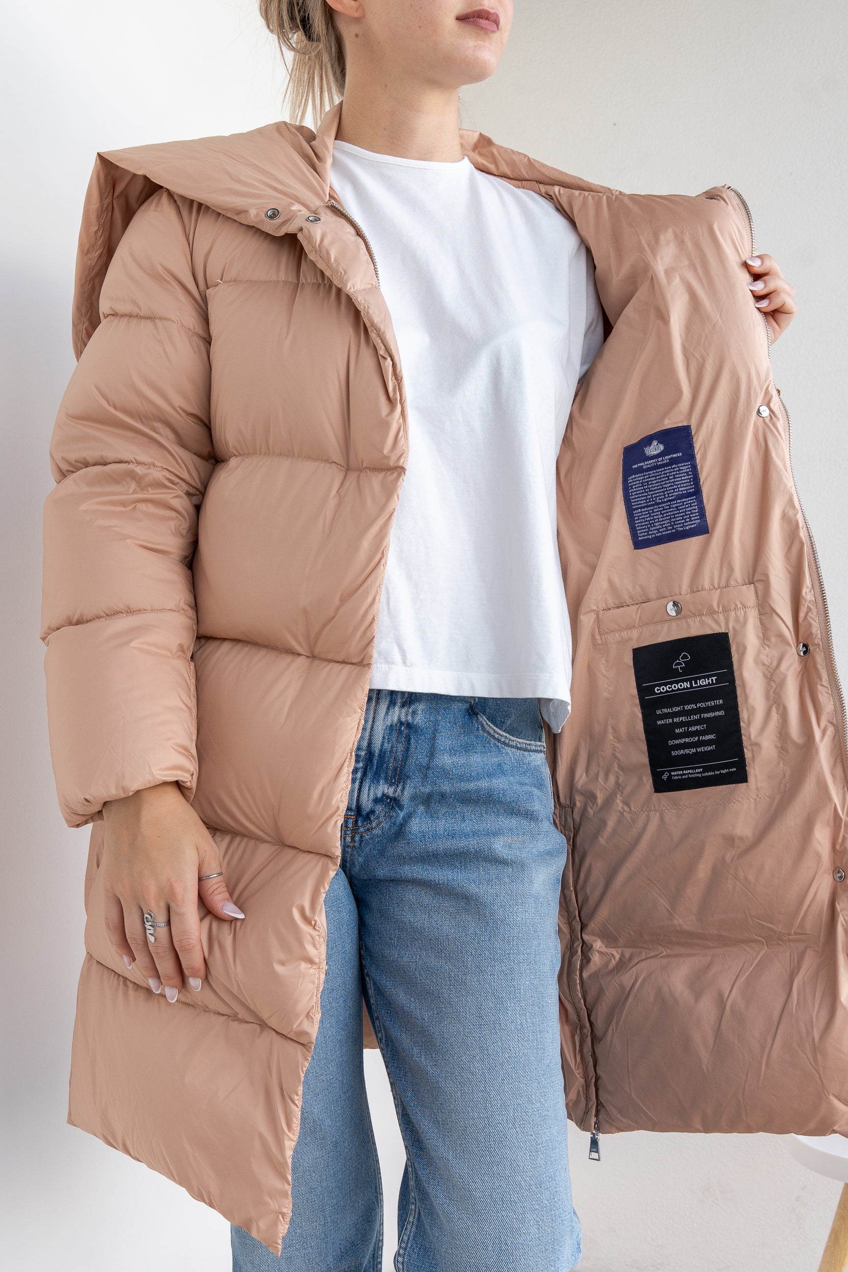 Skin down jacket