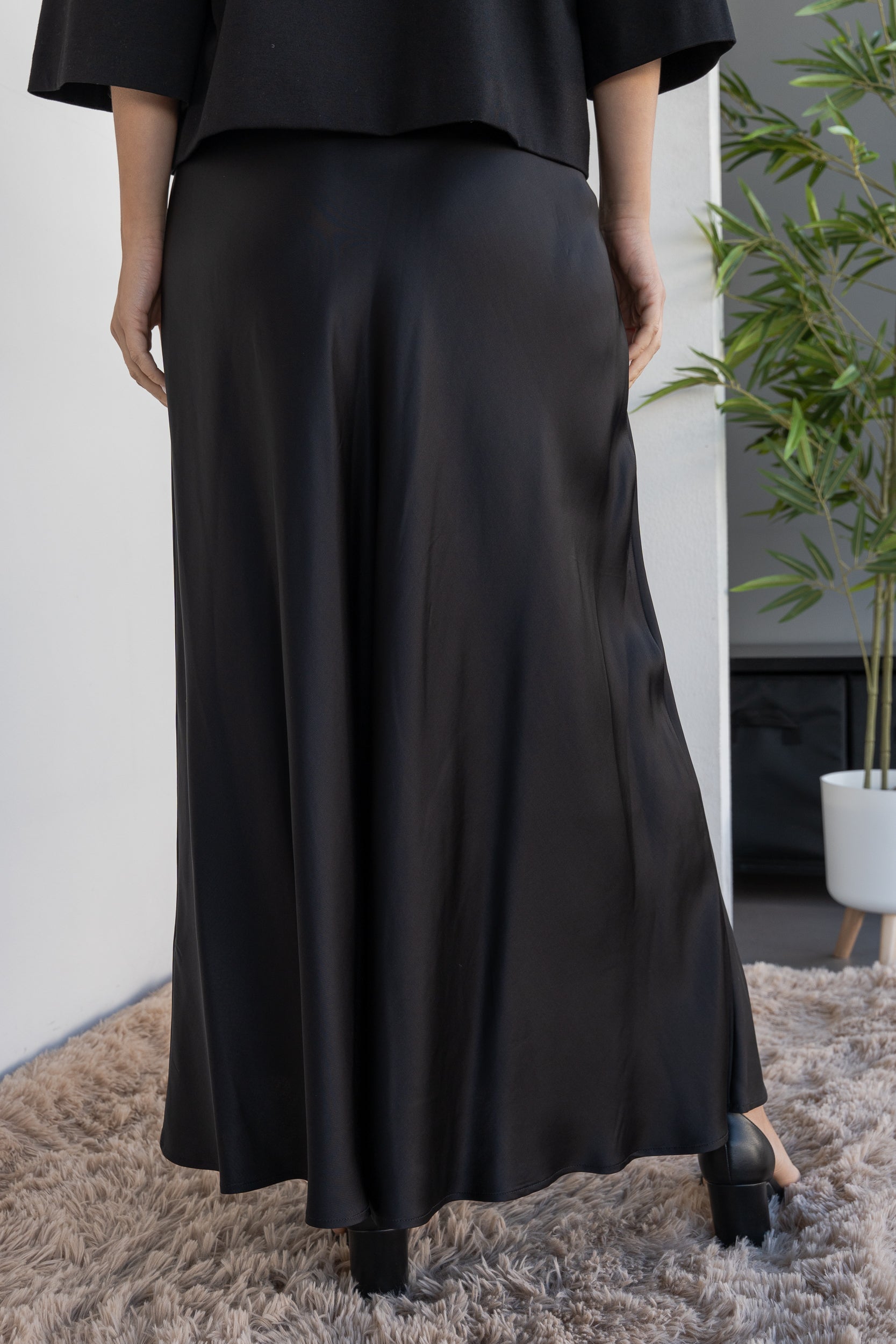 Gonna longuette satin