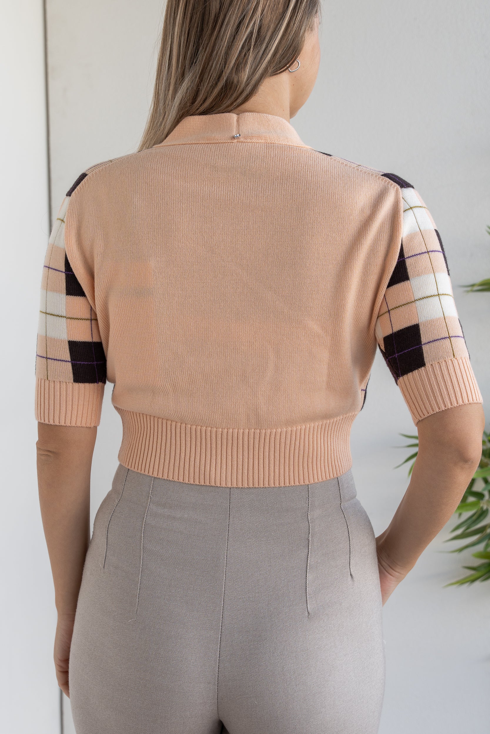 Cardigan cropped in maglia