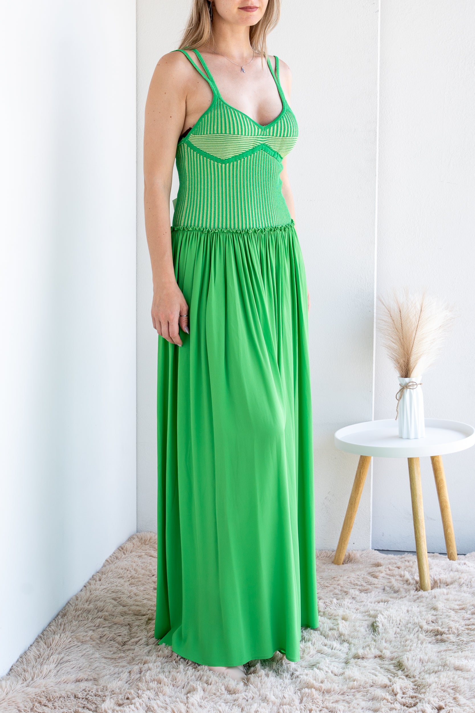 Long double fabric dress
