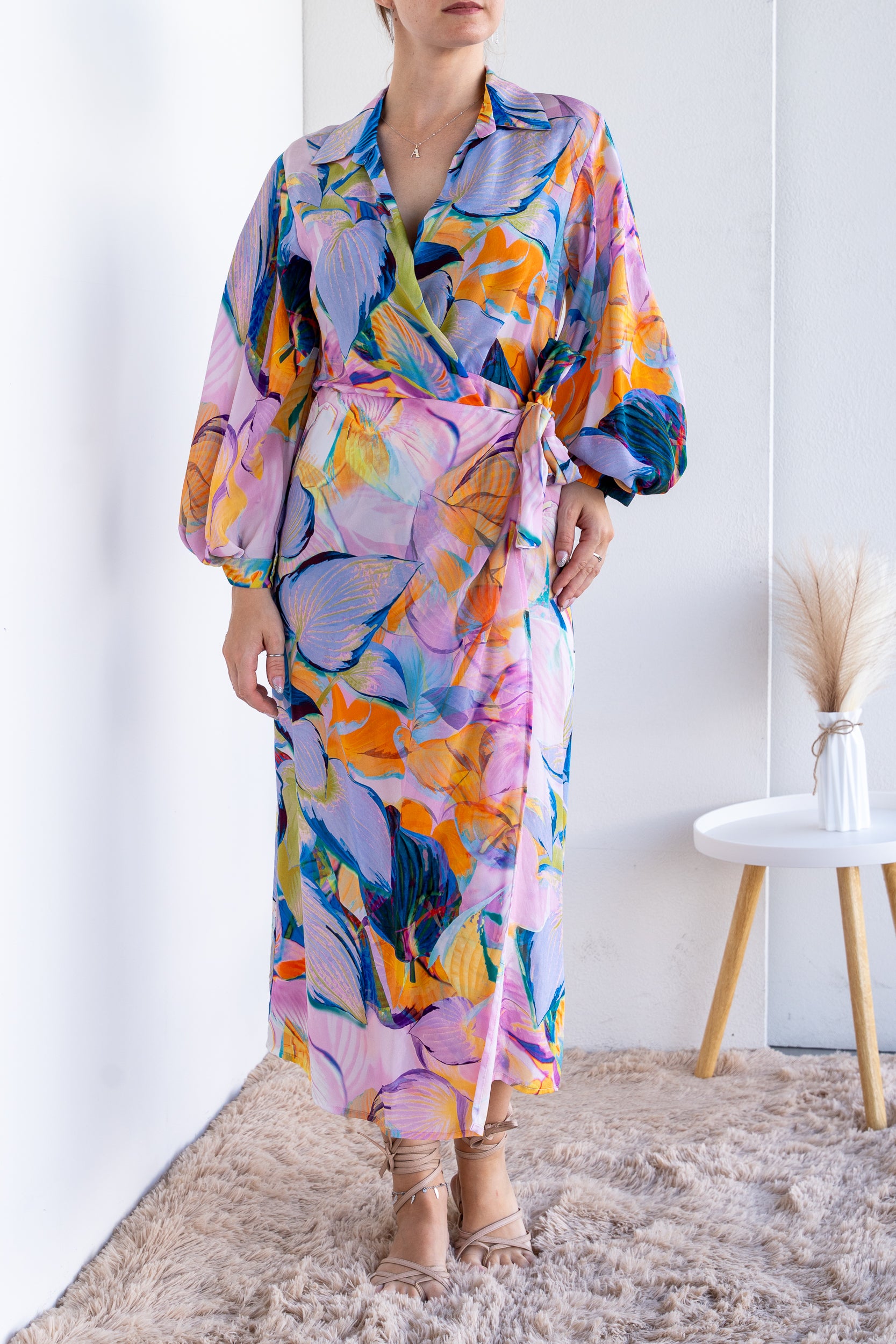 Multicolor patterned dress