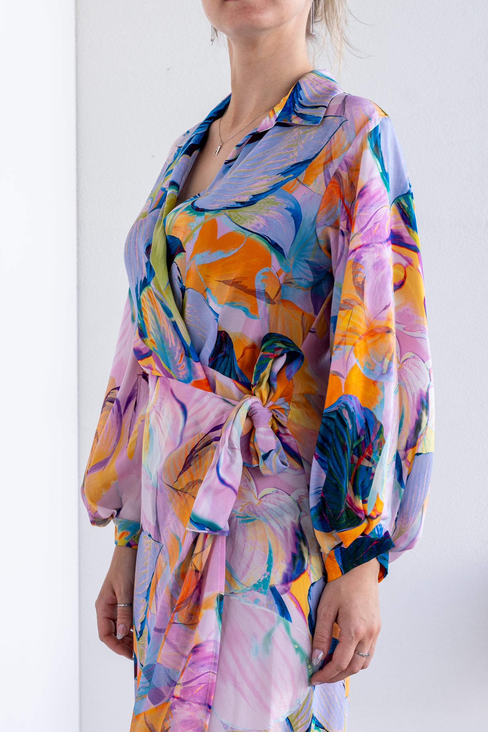 Multicolor patterned dress