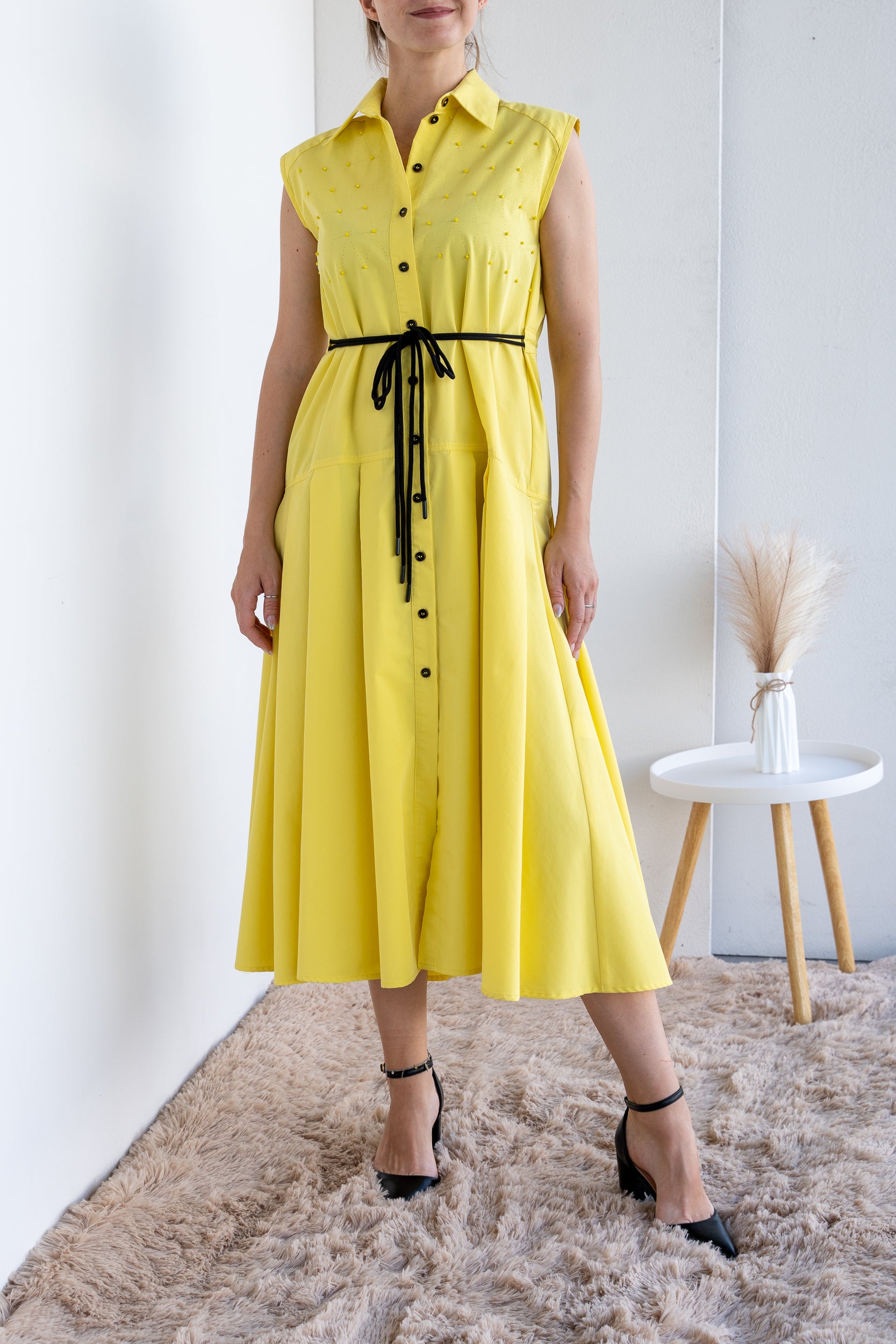 Long dress with appliques