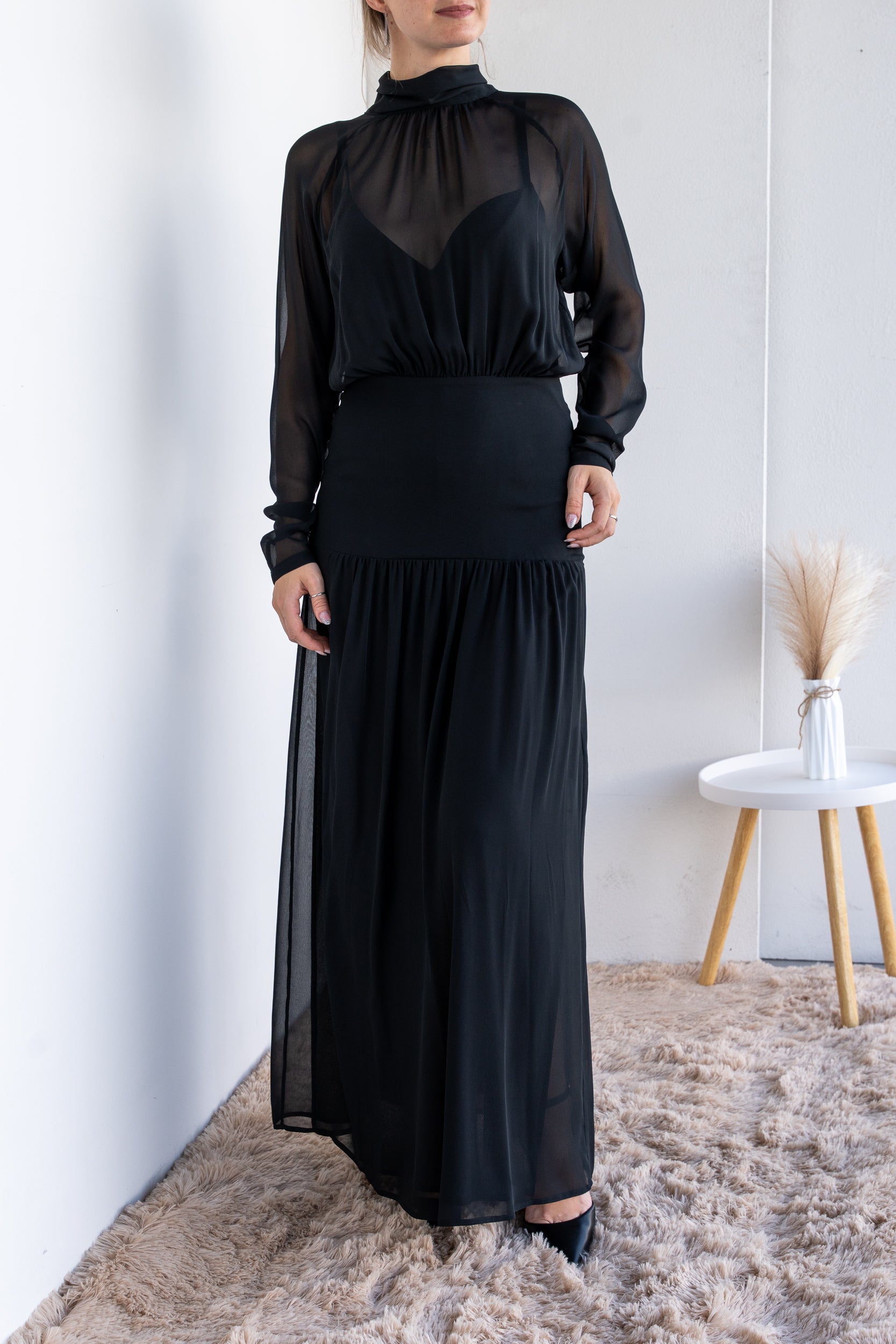 Semi-transparent two-piece dress