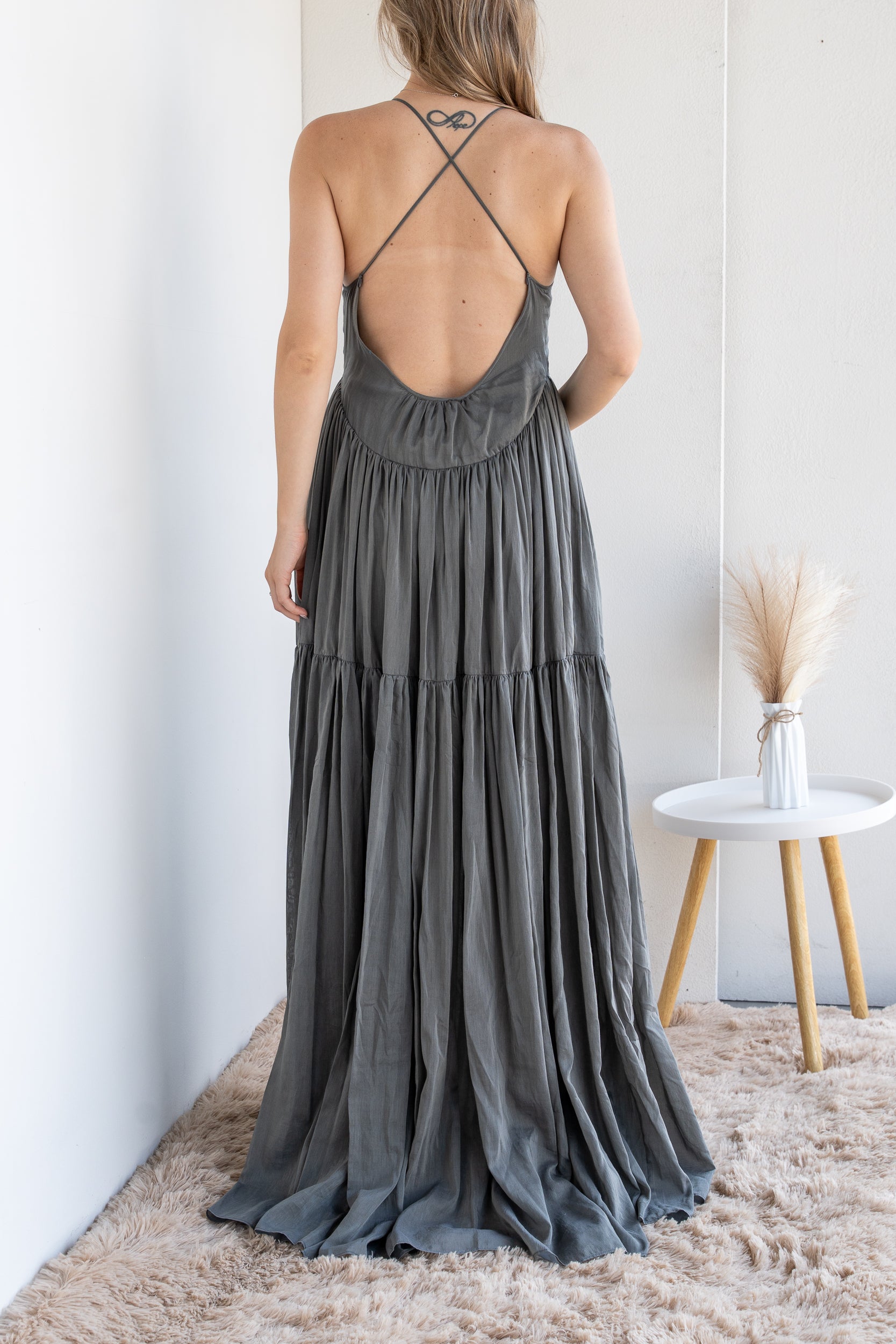 Dress with open back
