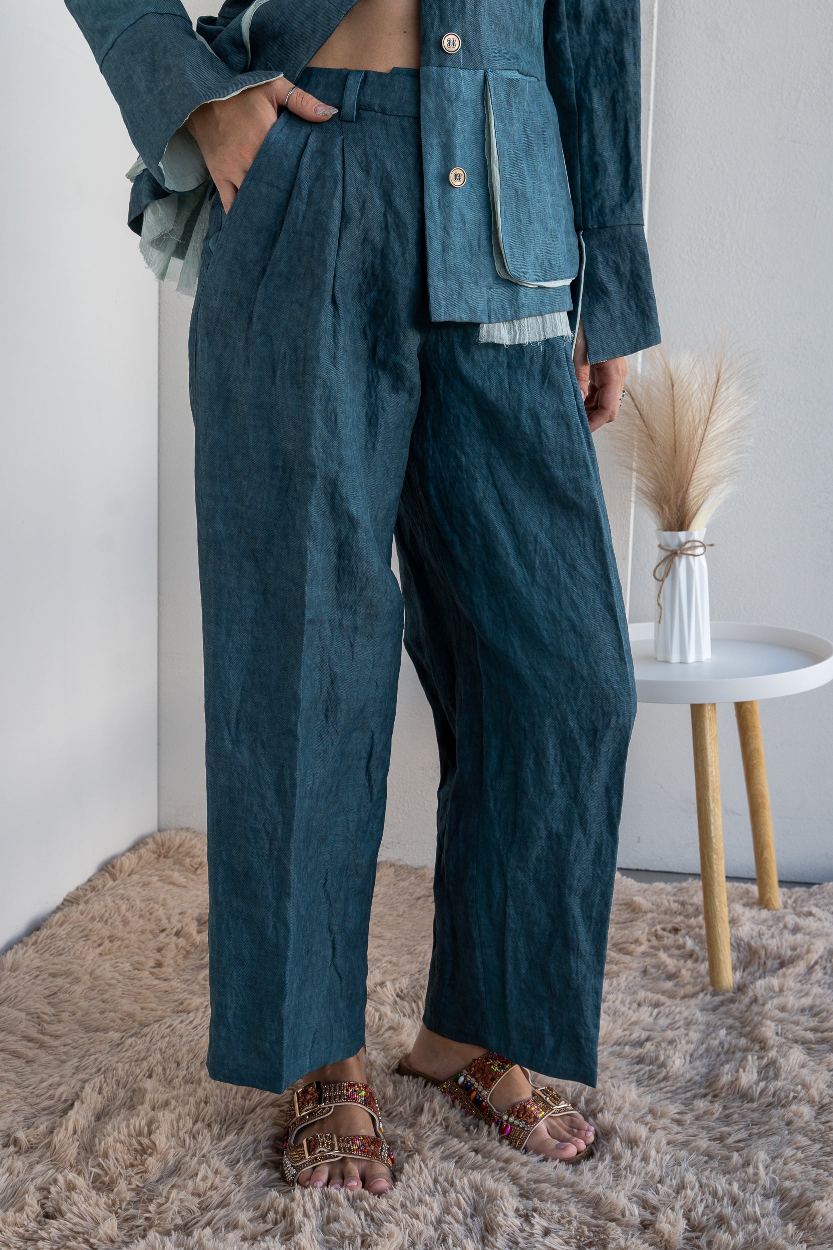 Pantalone effetto denim
