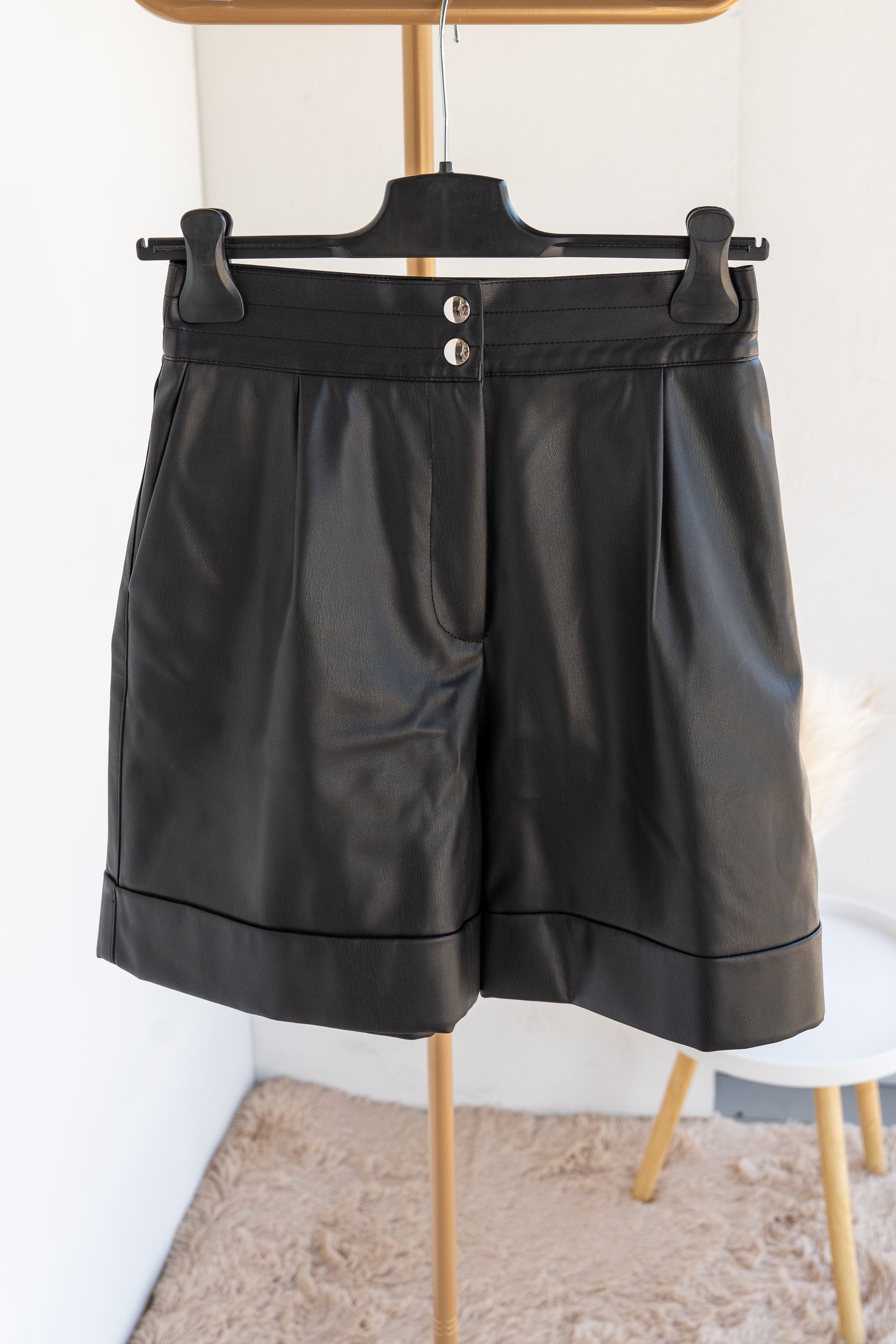 Leather Bermuda shorts