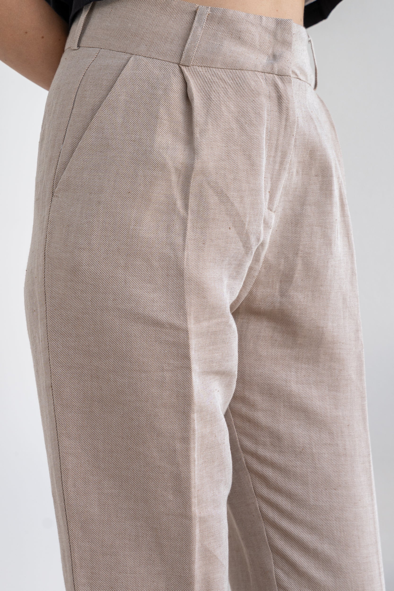 Linen blend trousers