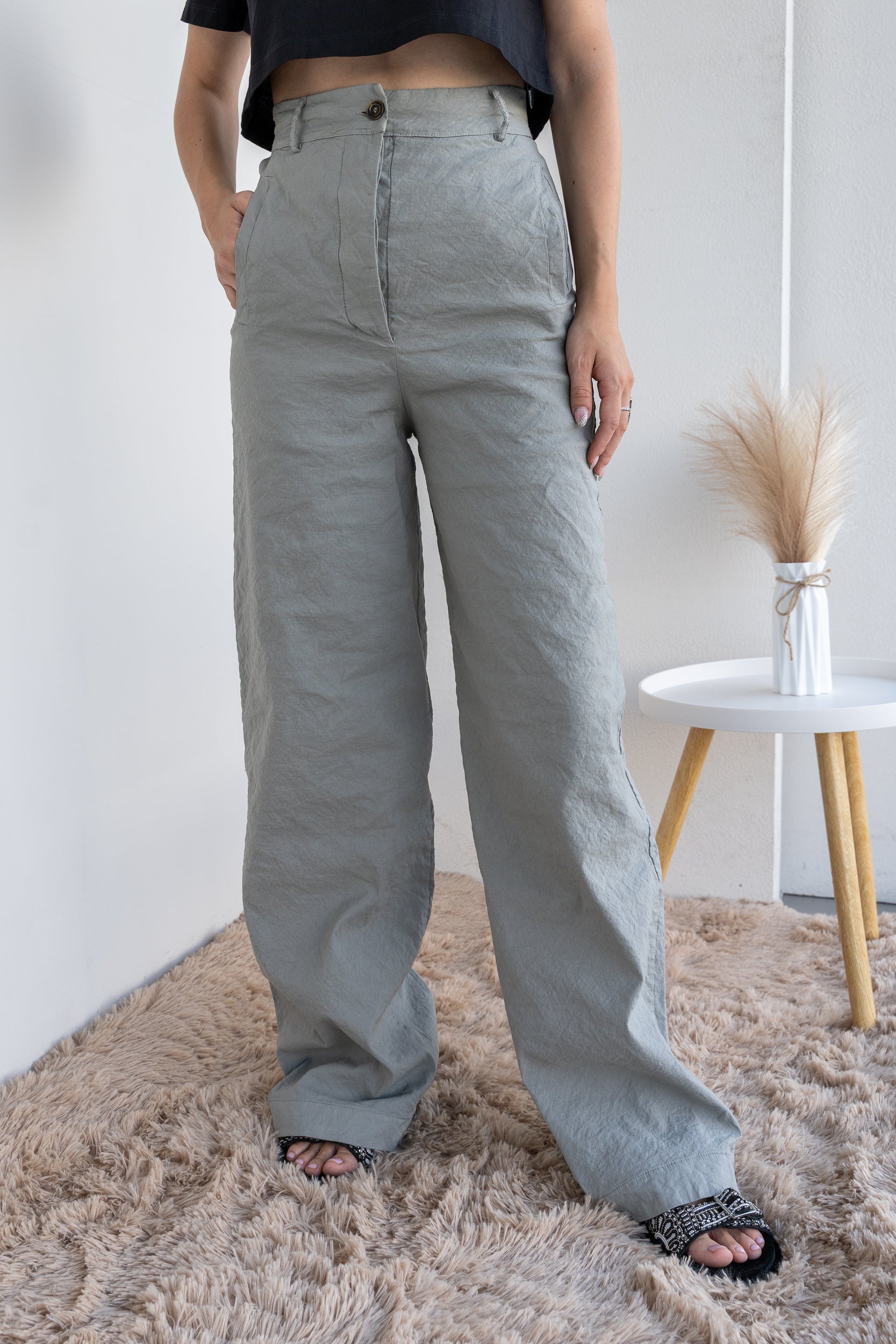 Pantalone effetto stropicciato