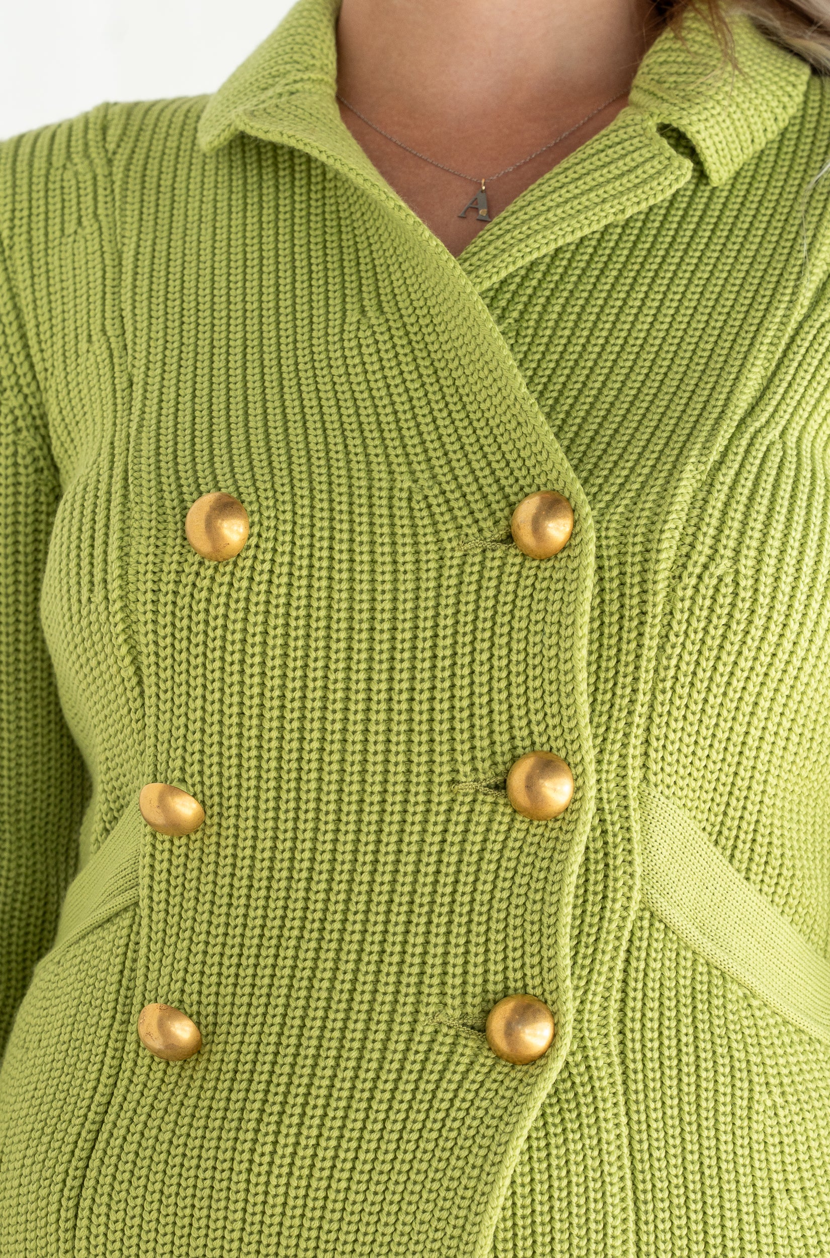 Double-breasted knitted cardigan