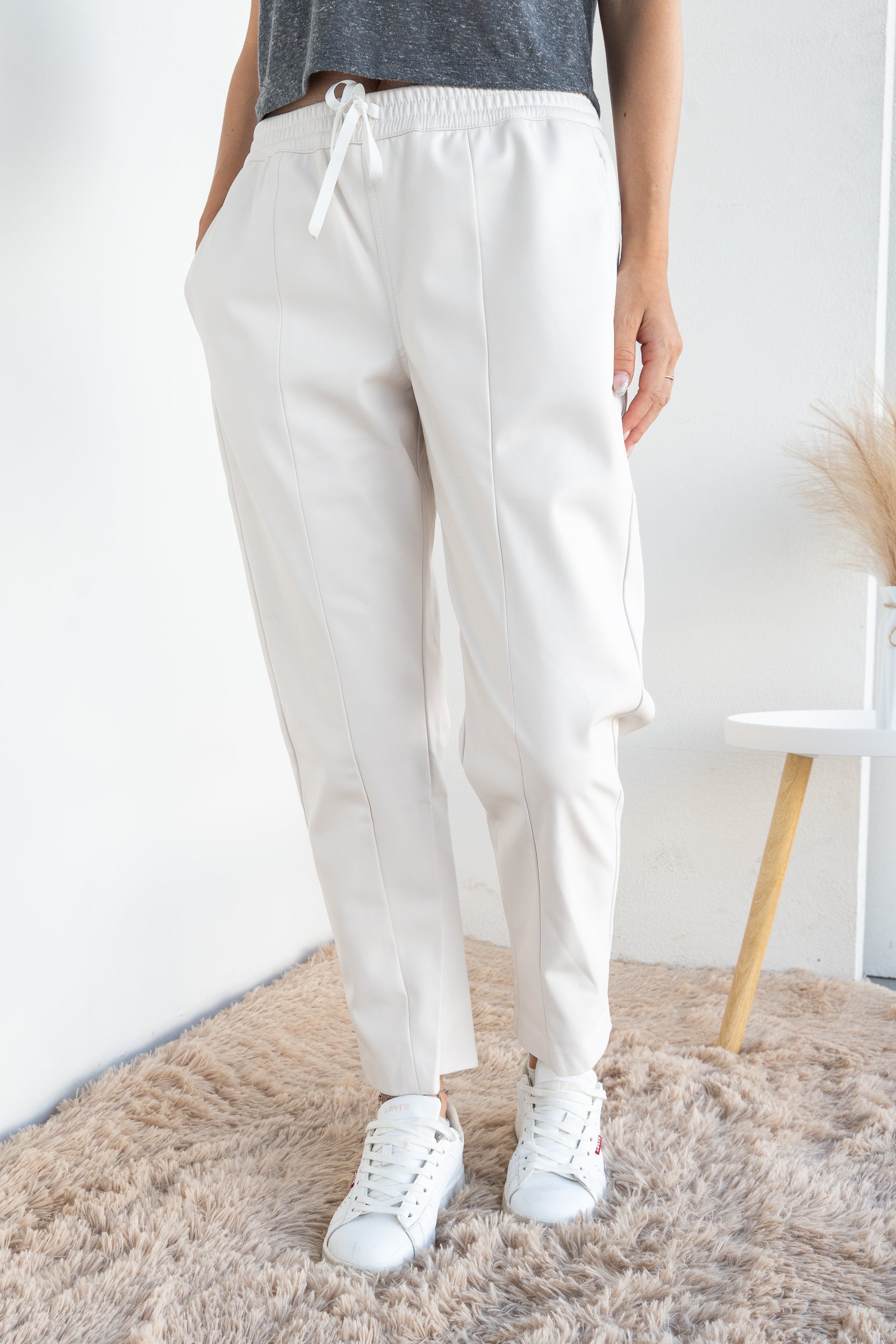 Faux leather trousers