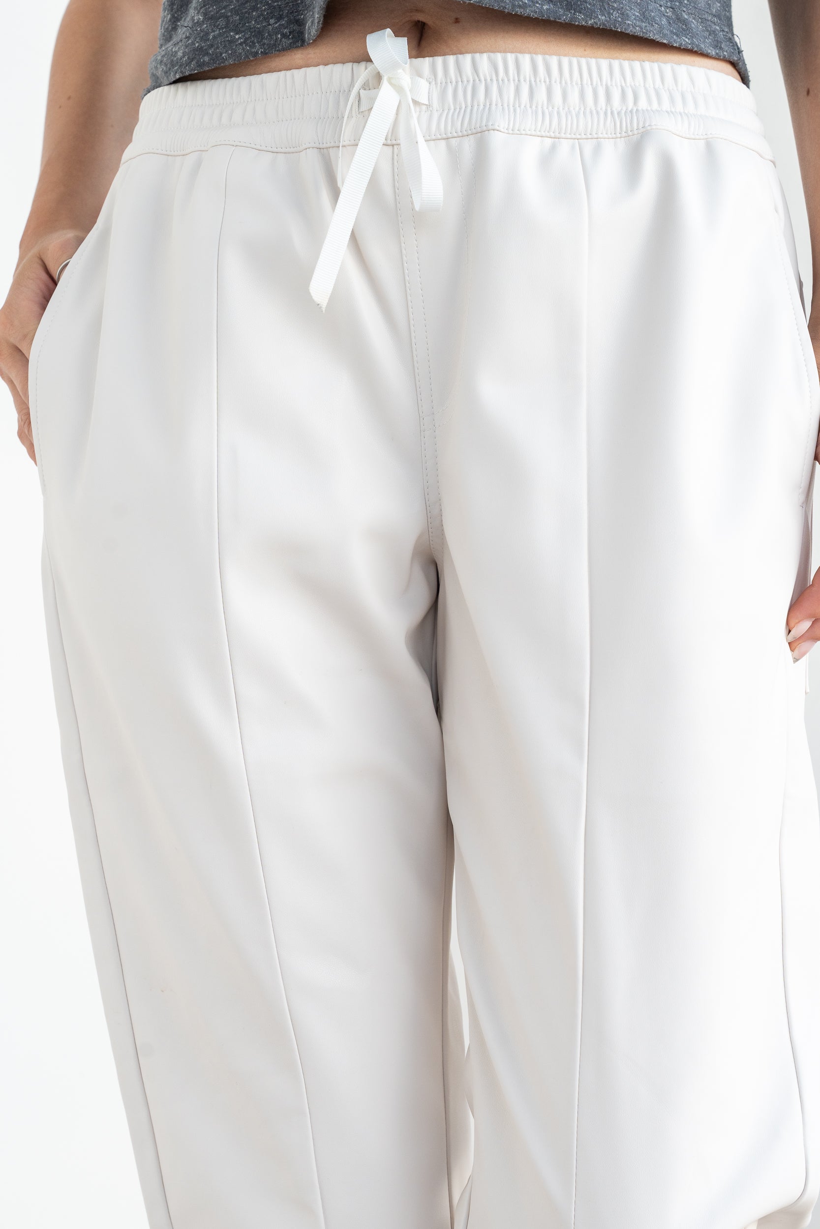 Faux leather trousers