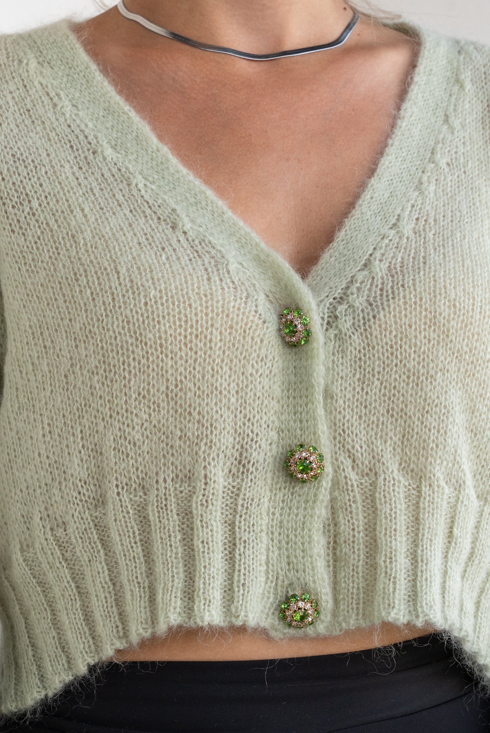 Short mohair cardigan