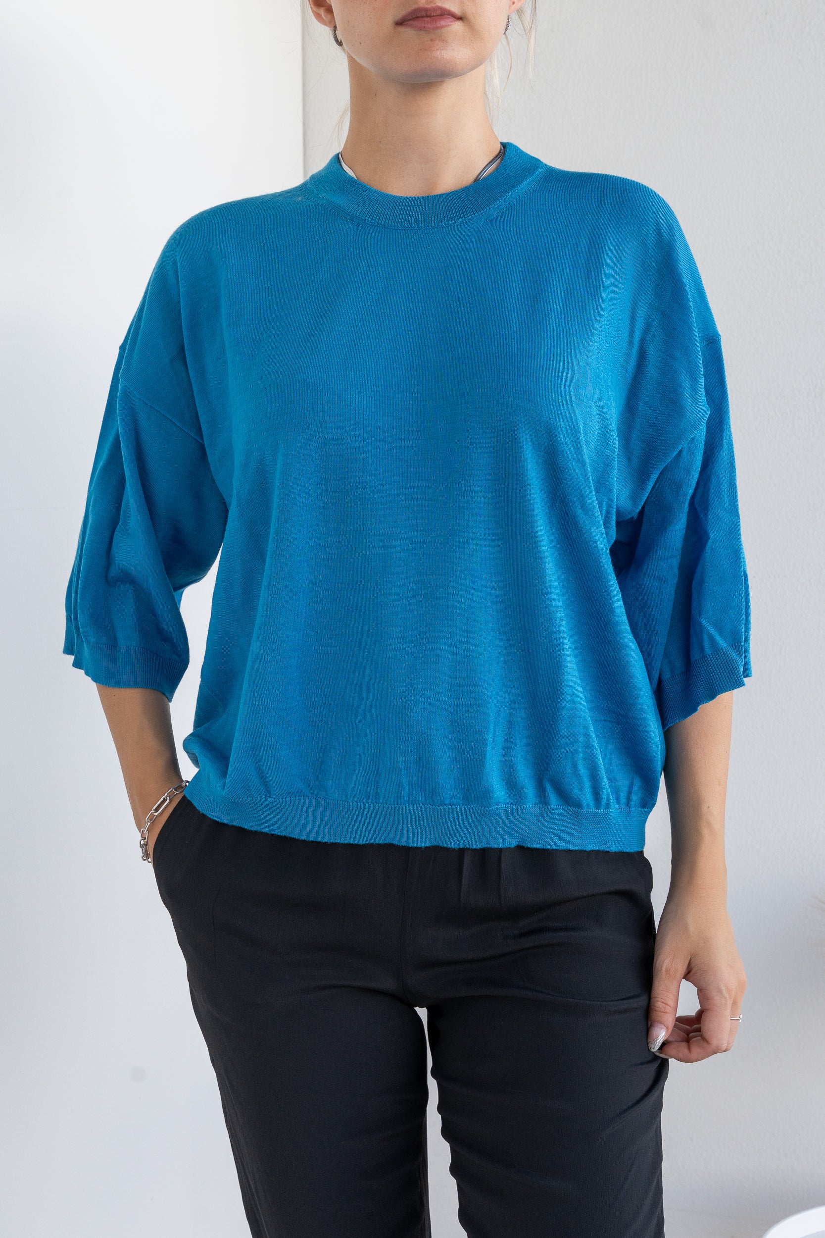 Drop shoulder sweater