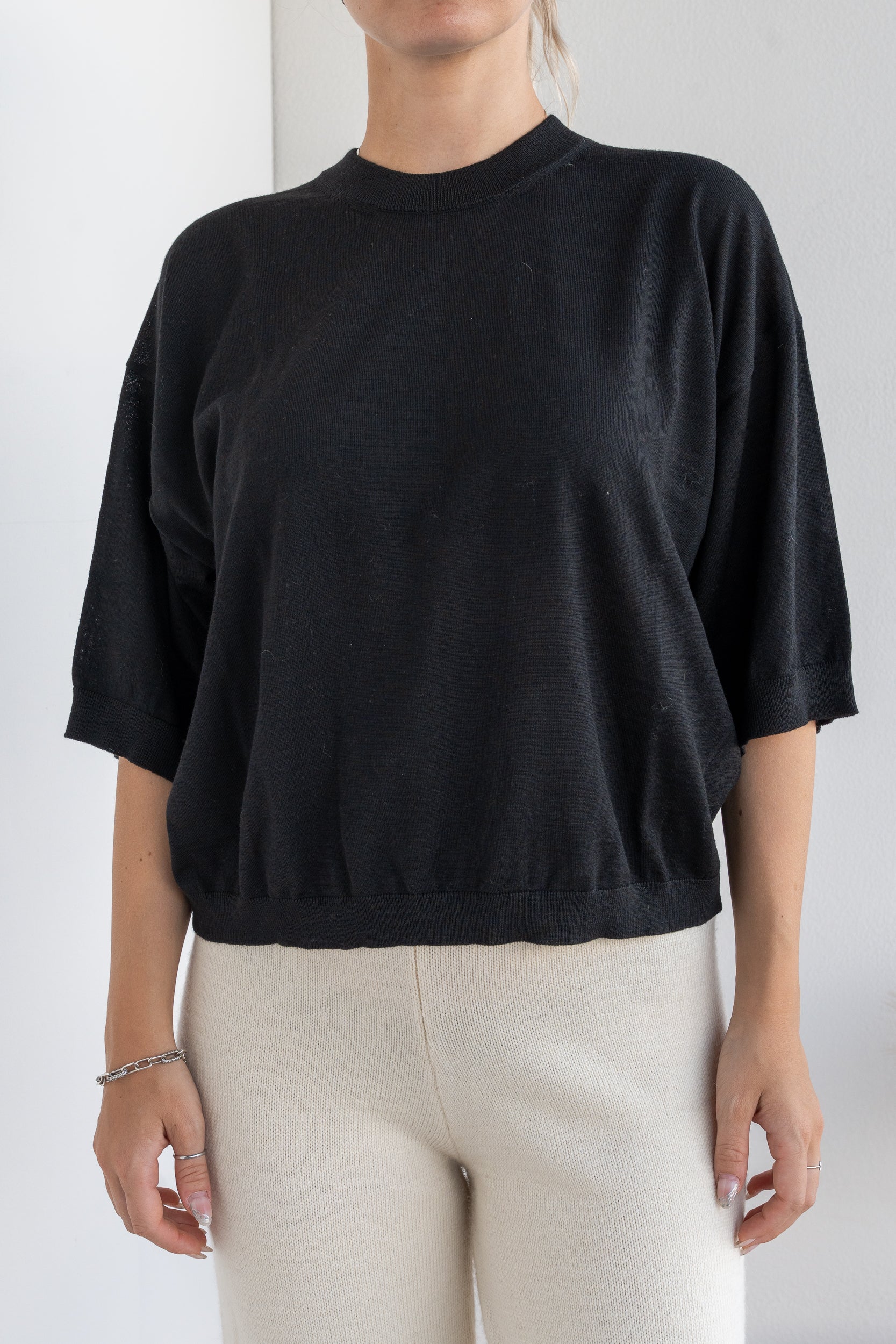 Drop shoulder sweater