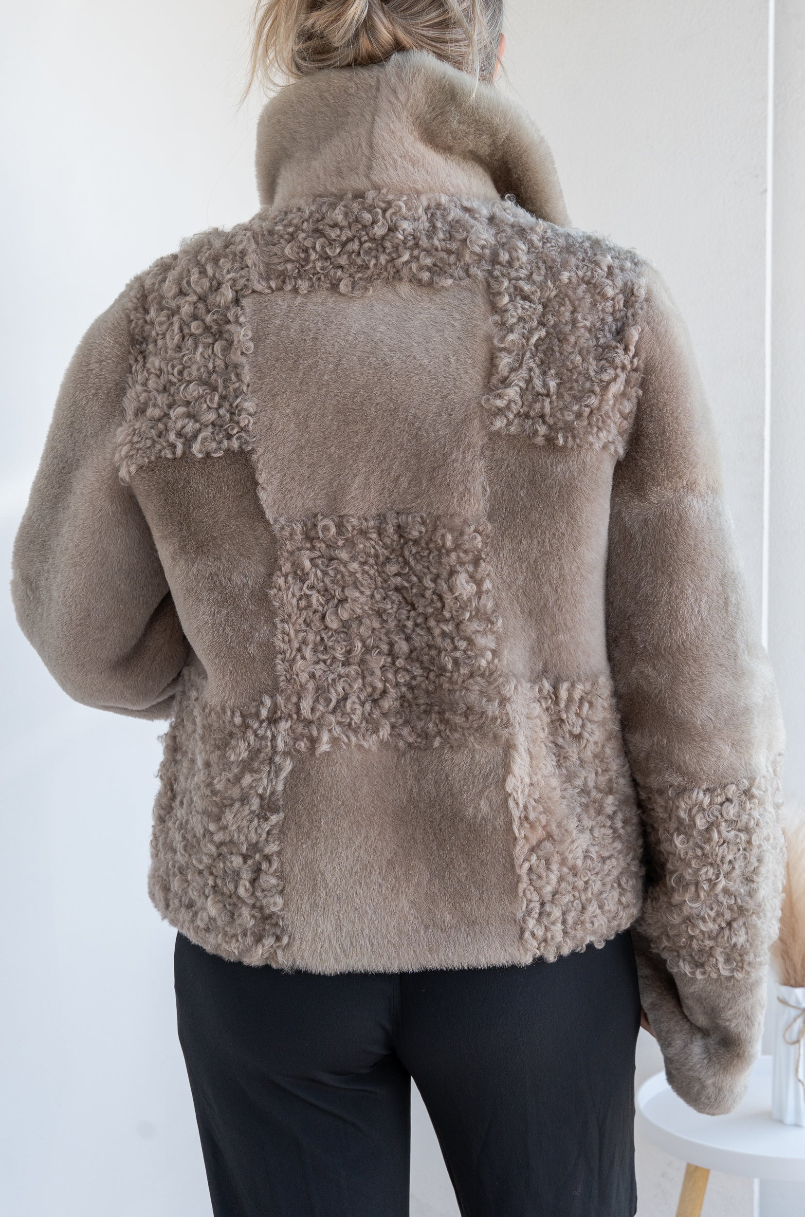 Cropped teddy jacket