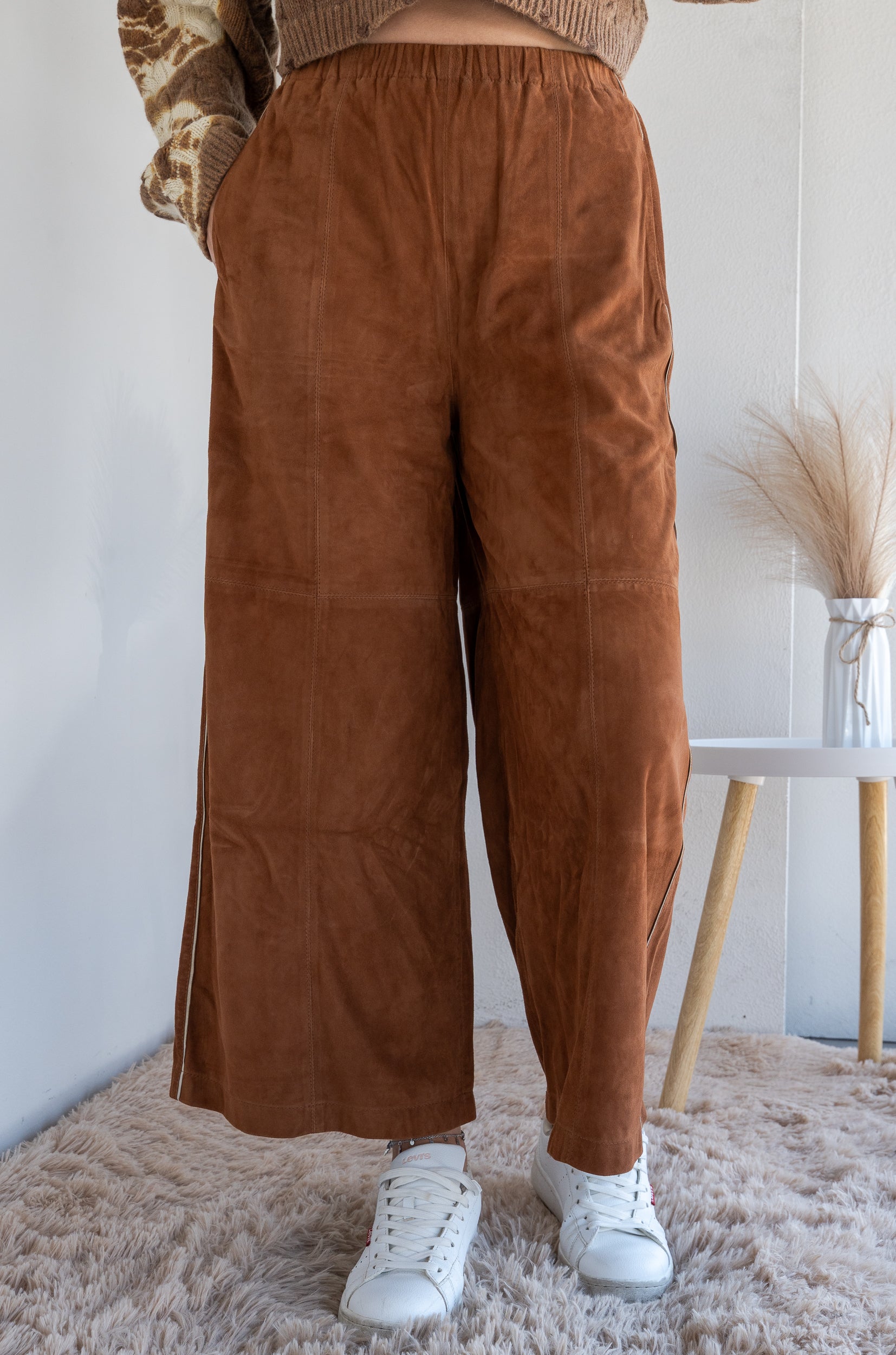 Suede trousers