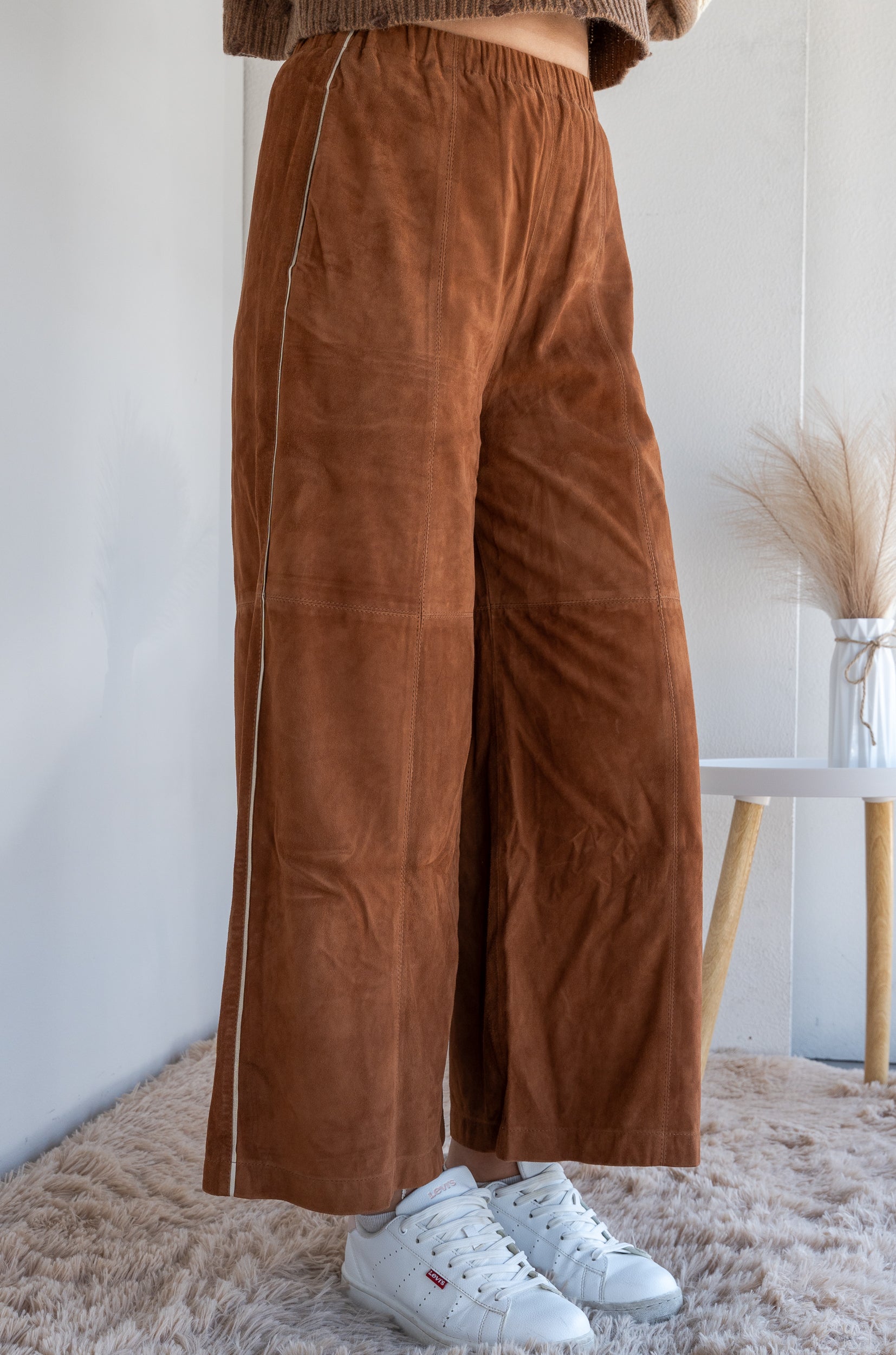 Suede trousers