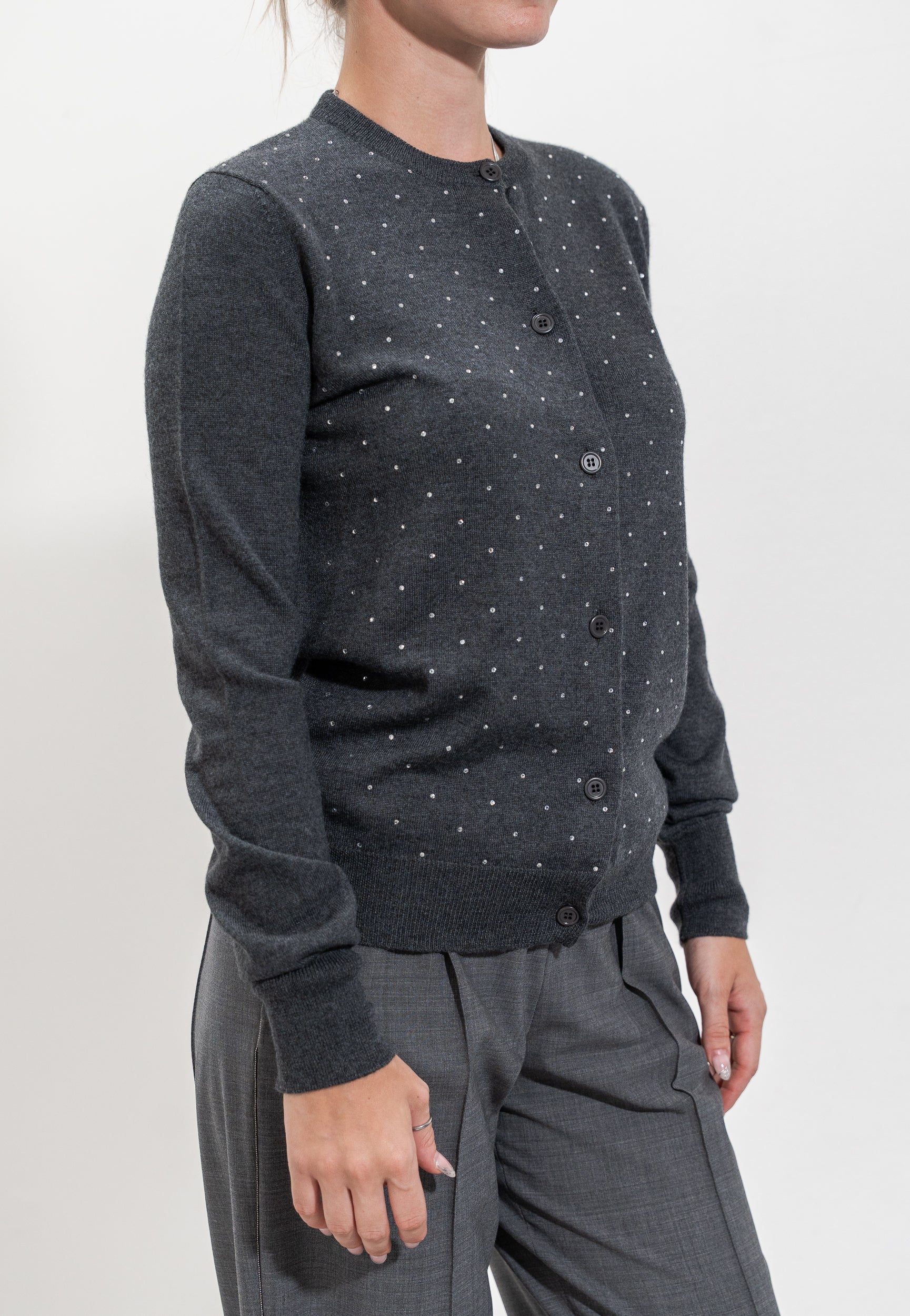 Cardigan with rhinestones