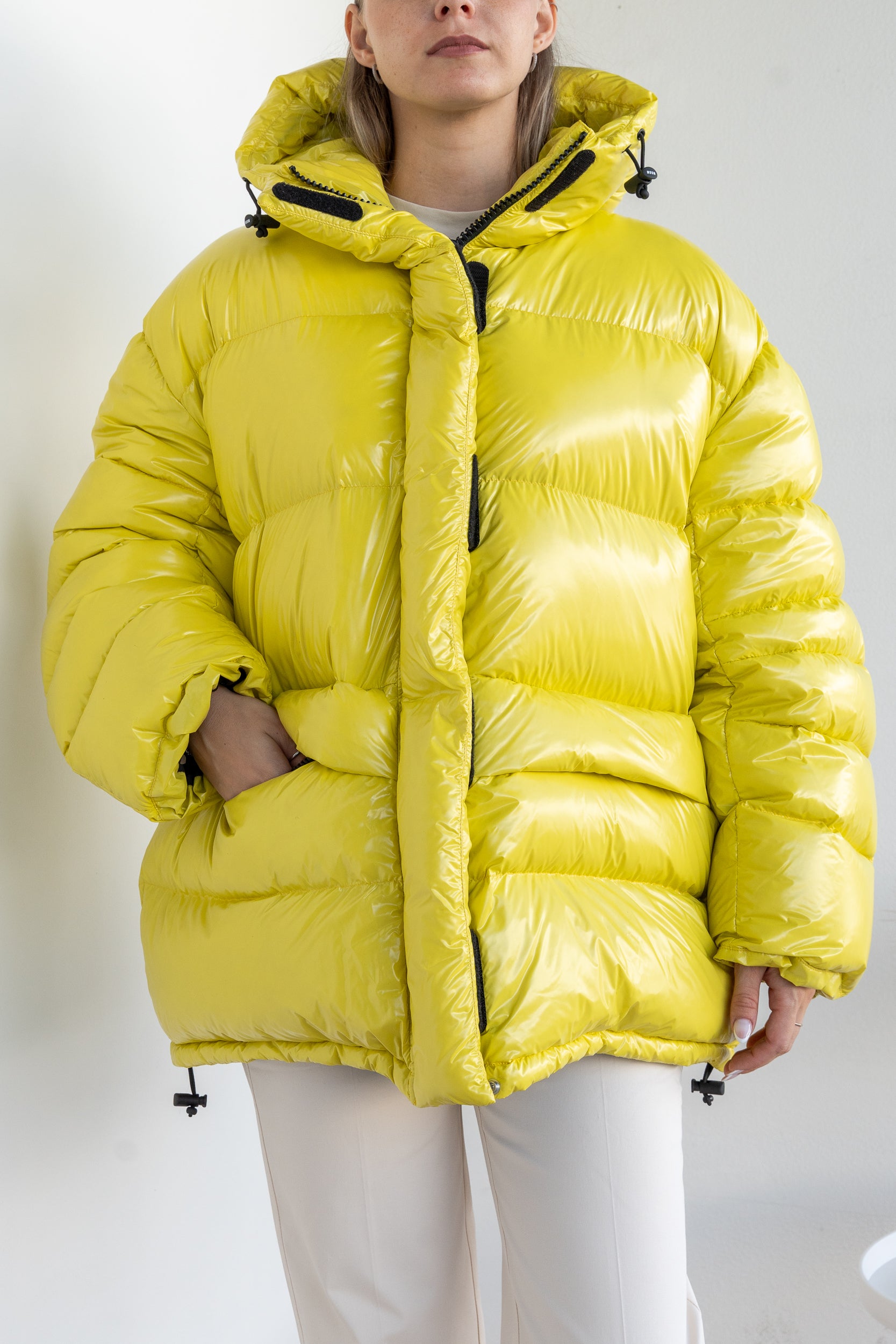 Oversized shiny down jacket