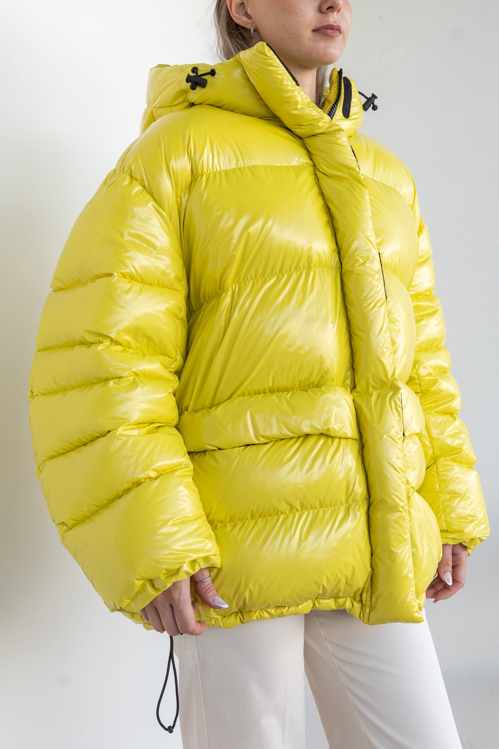 Oversized shiny down jacket