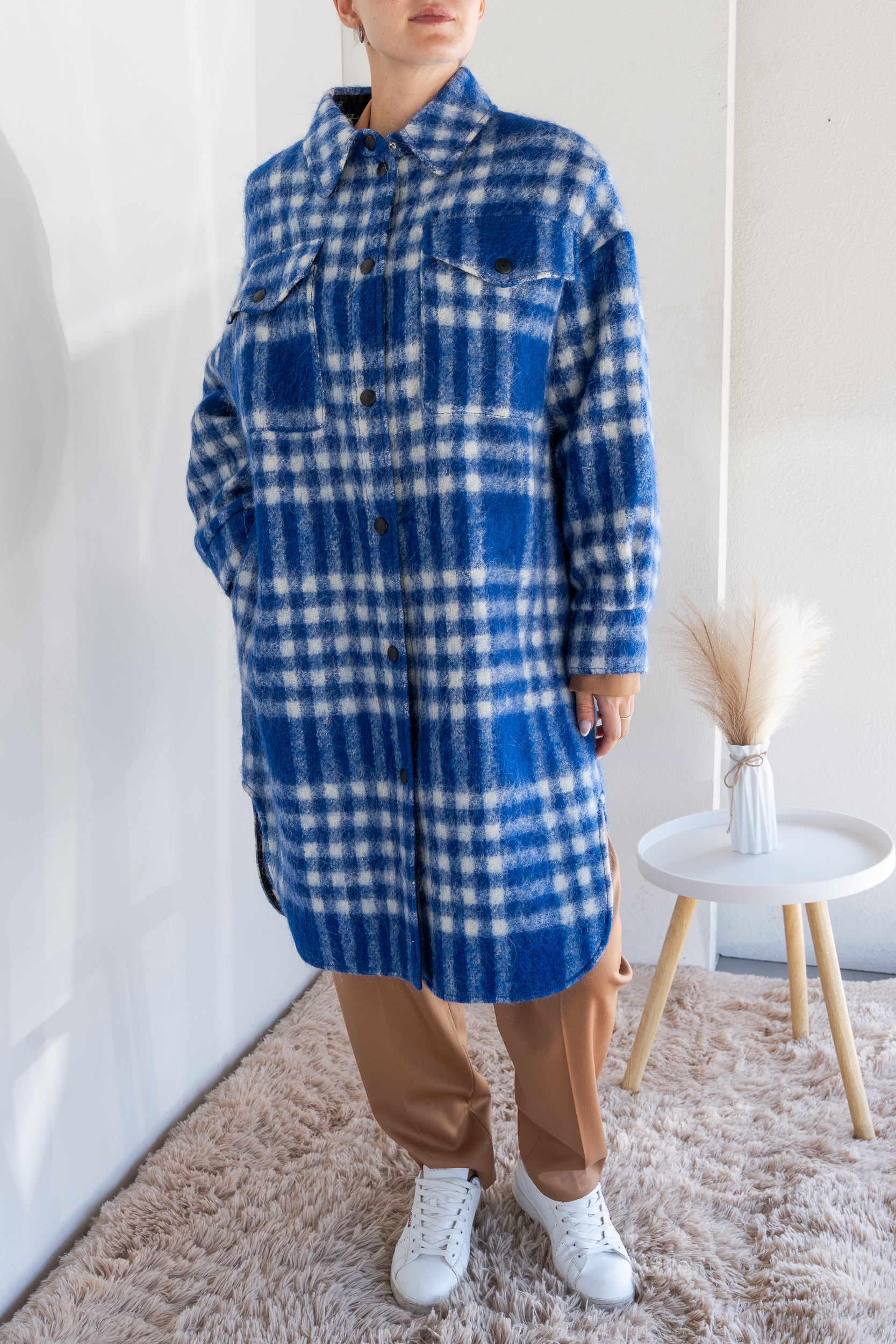 Checked coat