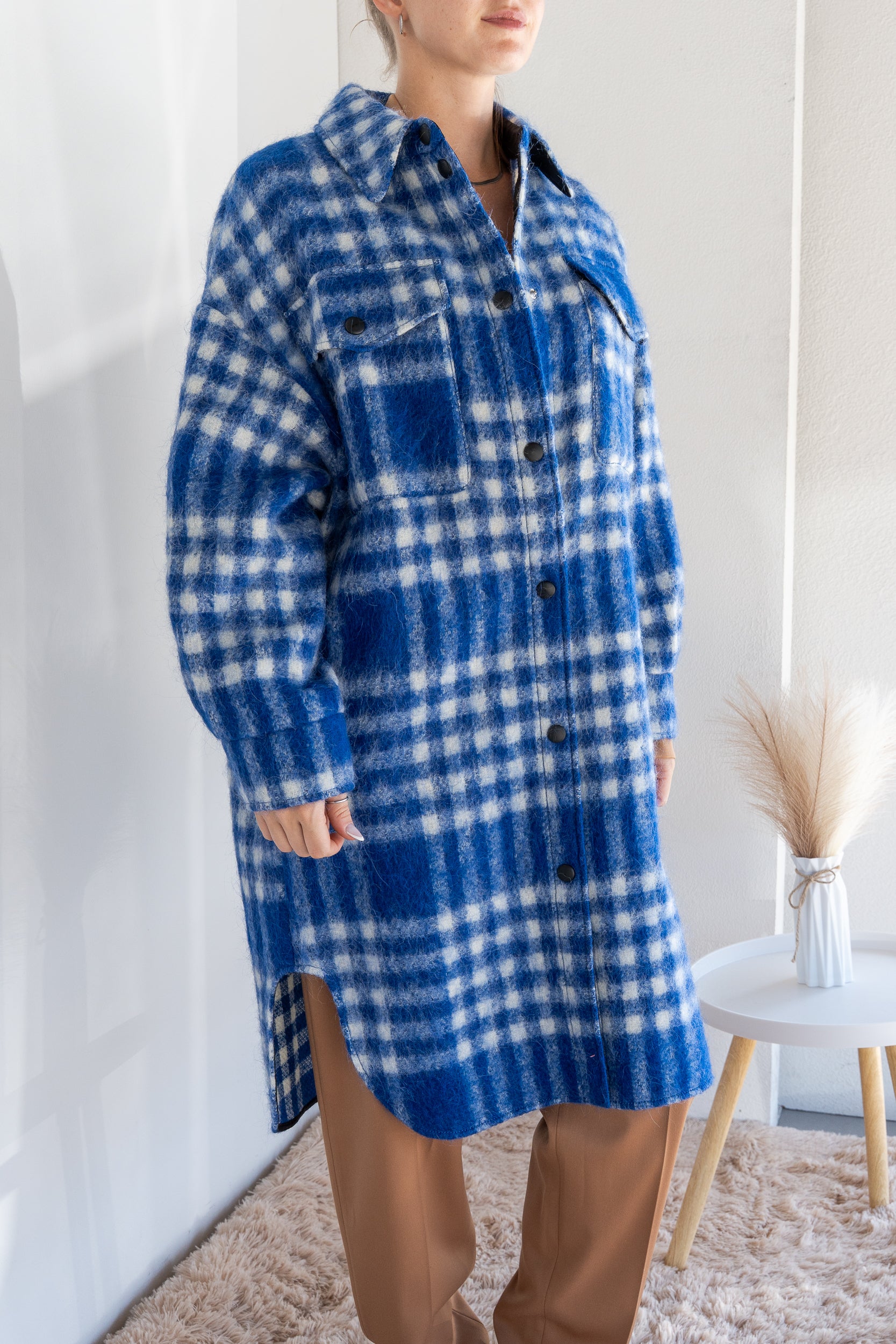 Checked coat
