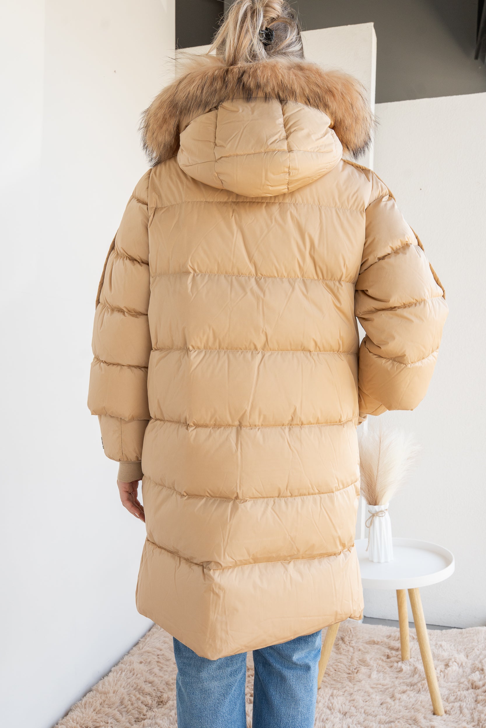 Kasha down jacket with fur