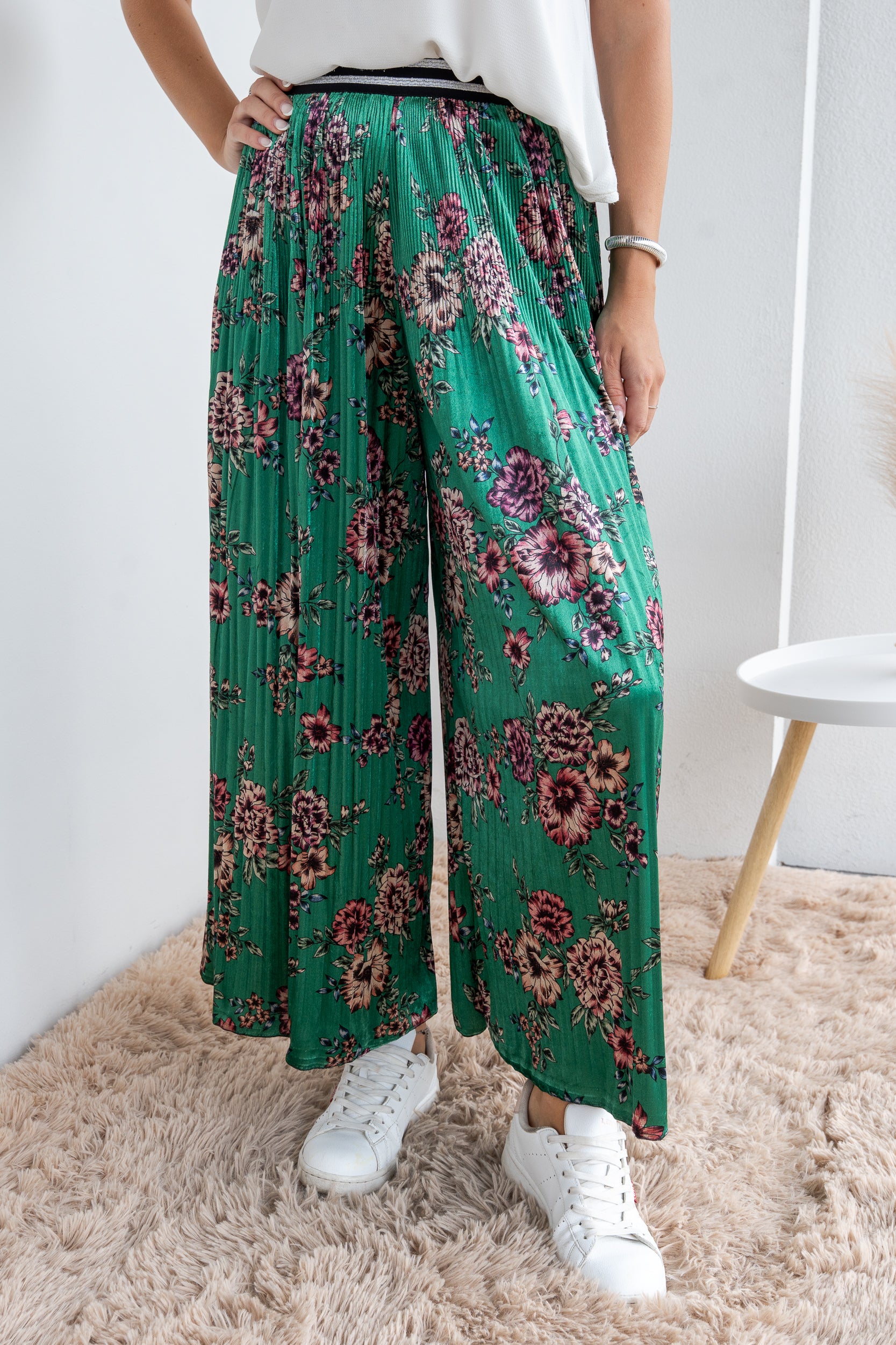 Pantalone vellutato in fantasia