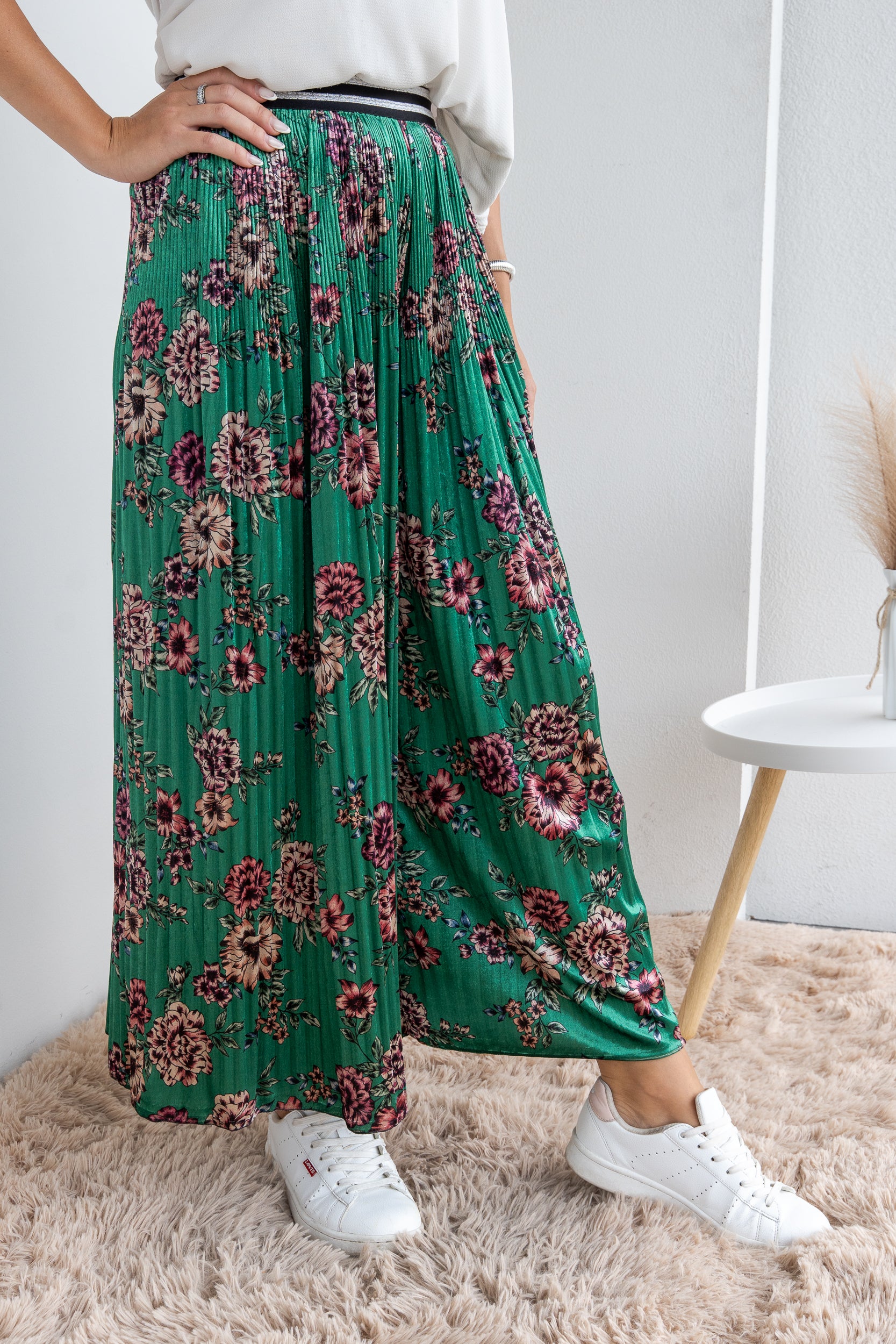 Pantalone vellutato in fantasia