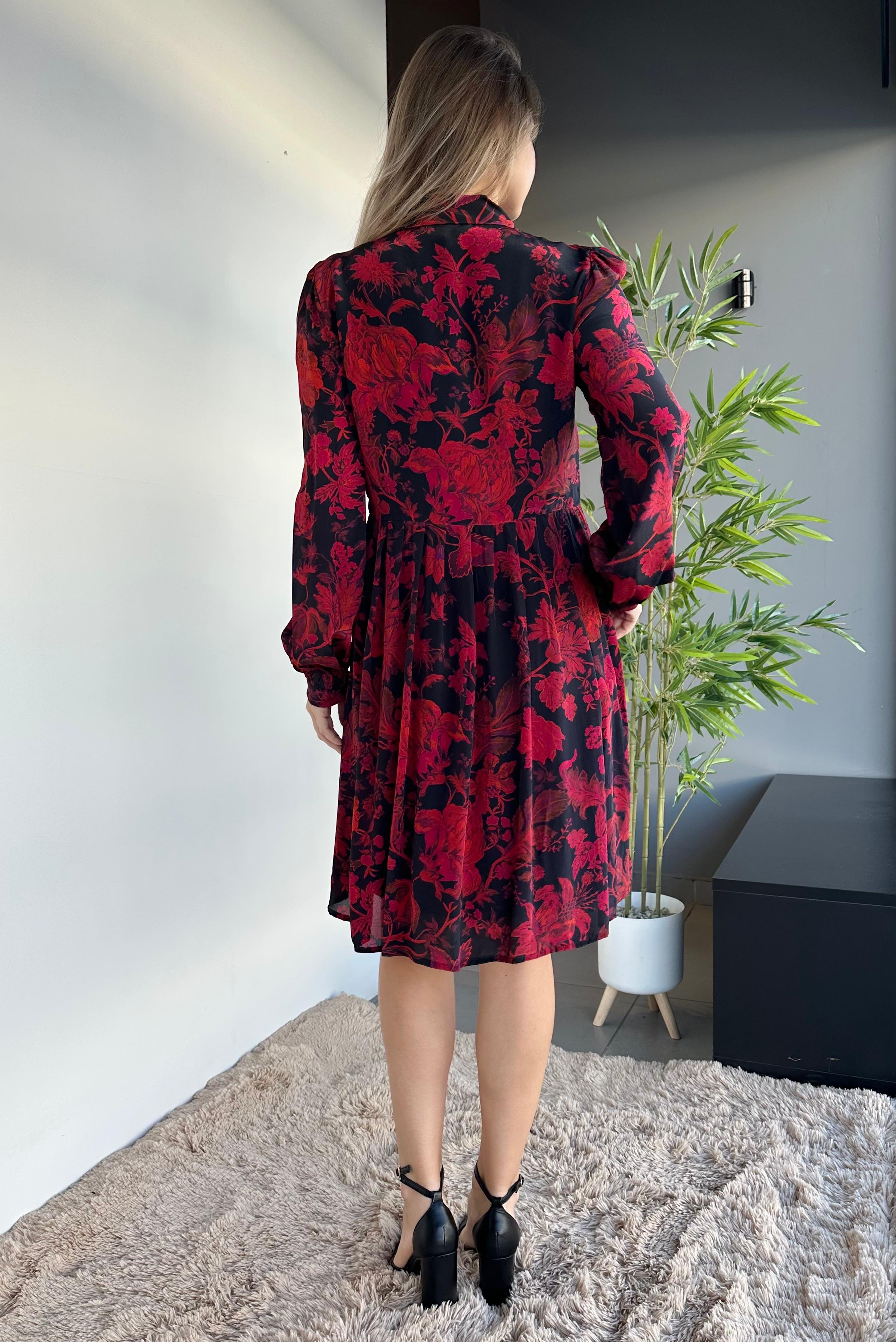 Patterned dress with lining