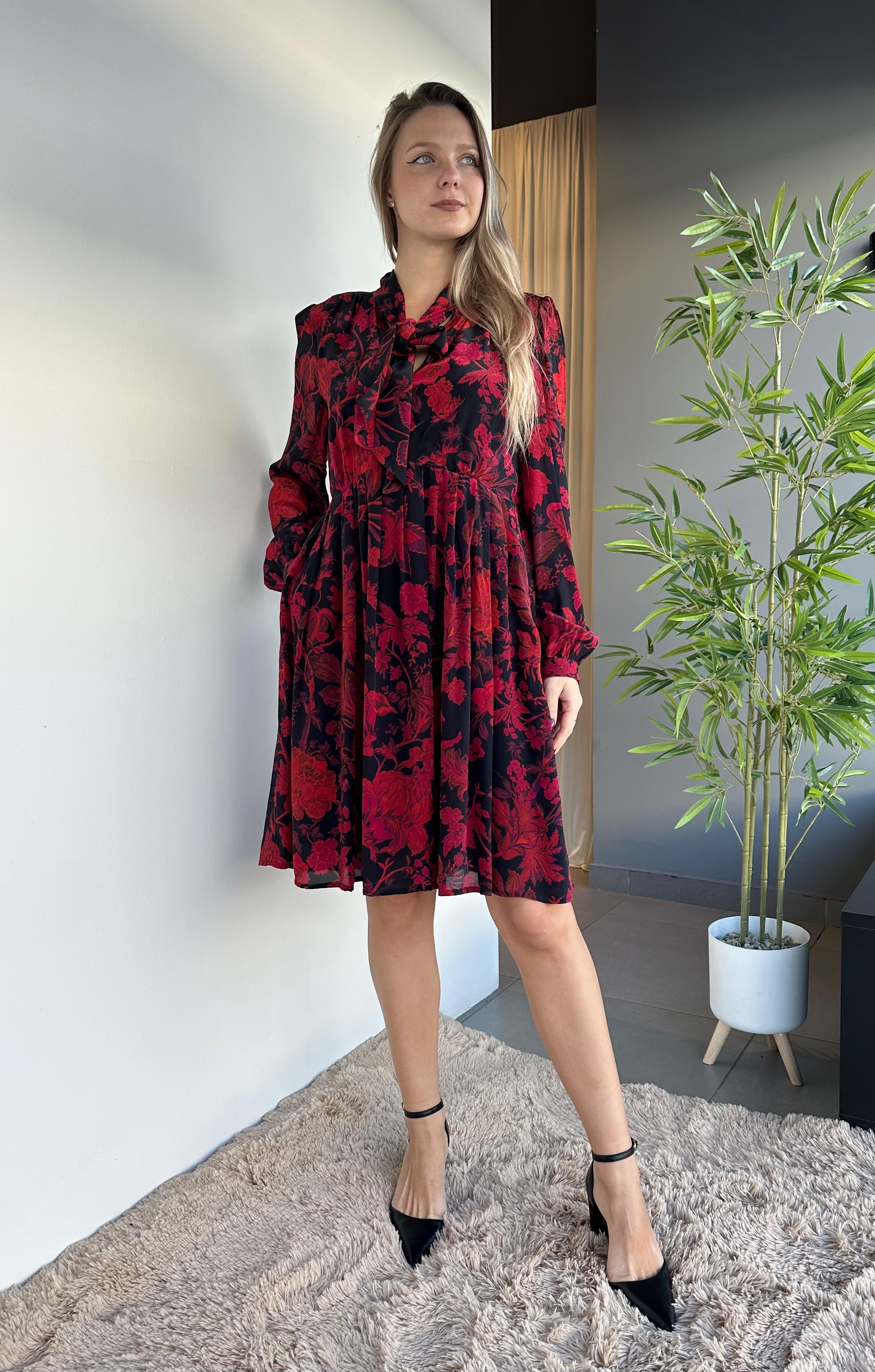 Patterned dress with lining